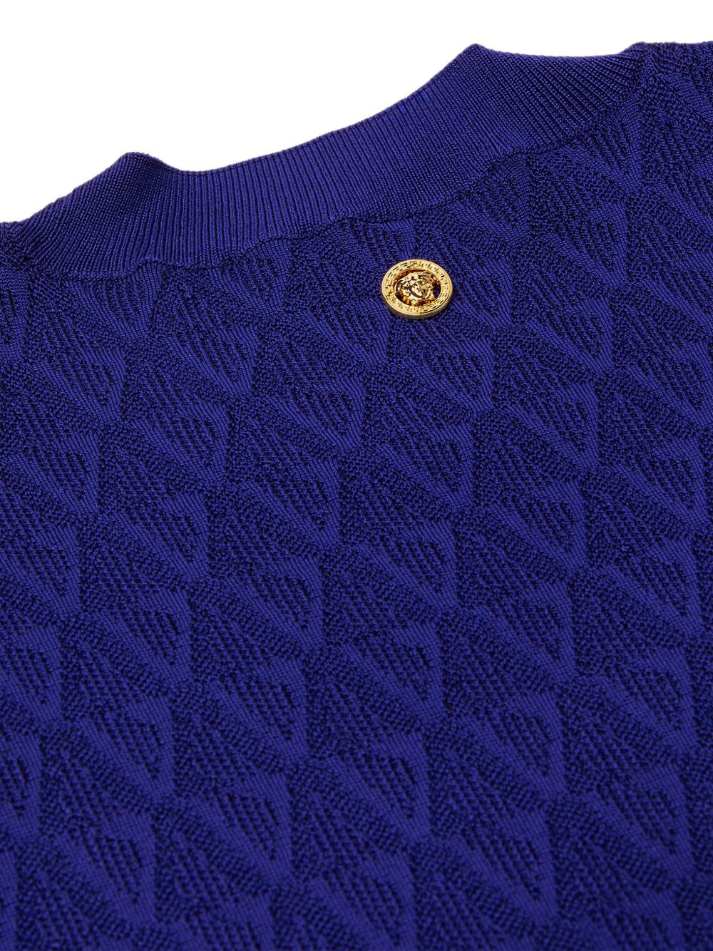 short-sleeve V-pattern mini dress - 4