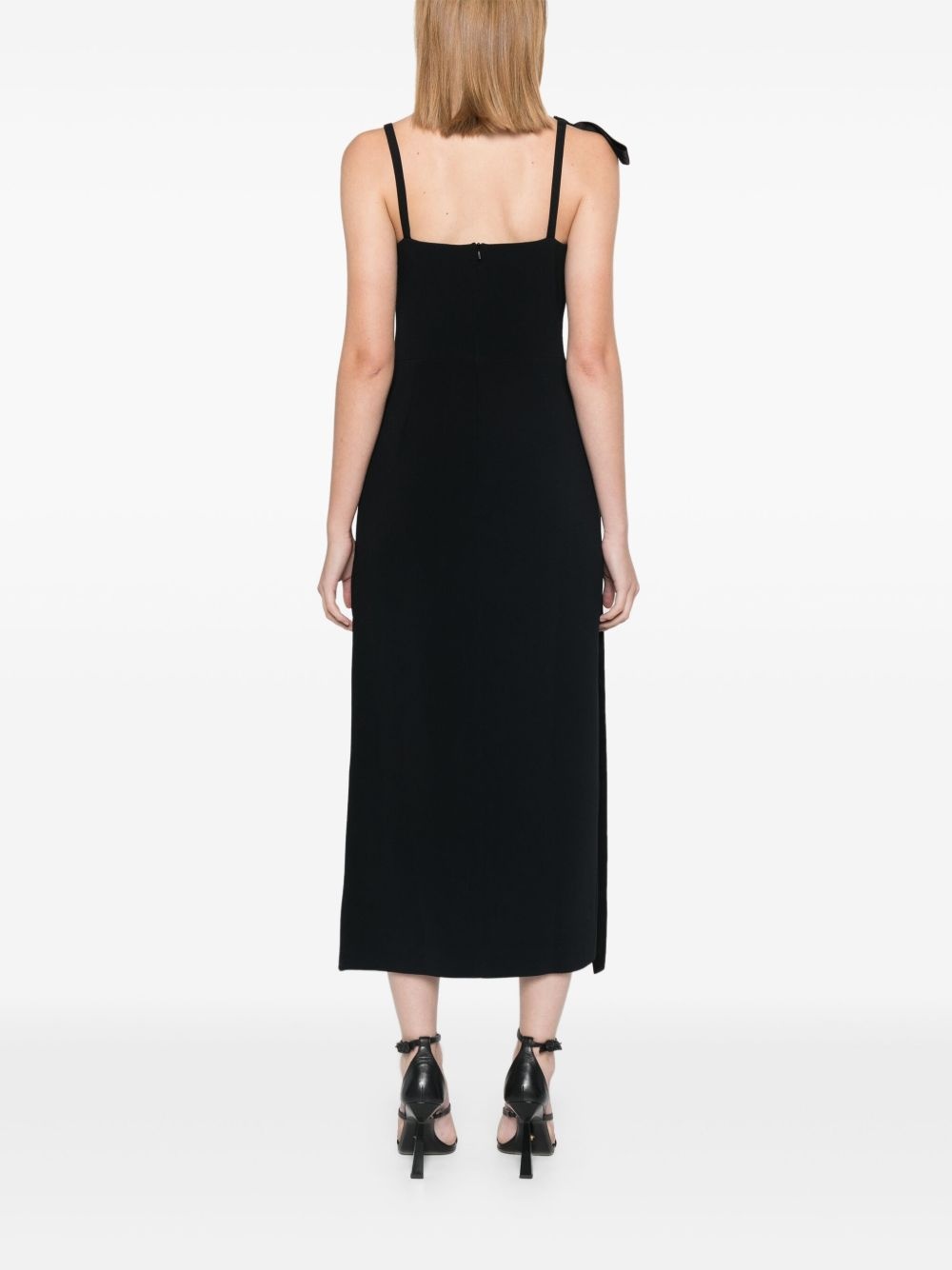 satin-bow midi dress - 4
