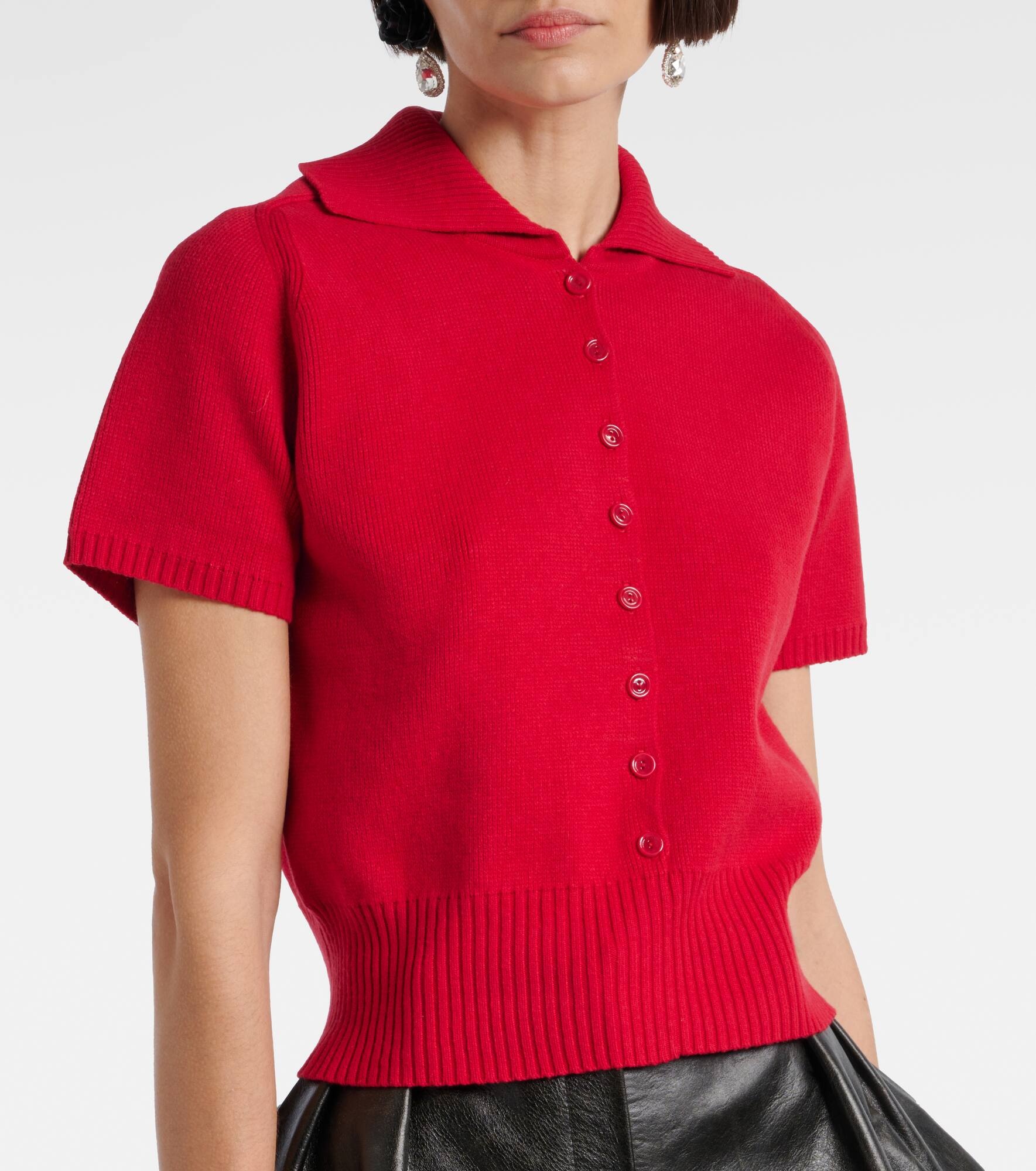 Cropped cotton-blend sweater - 6