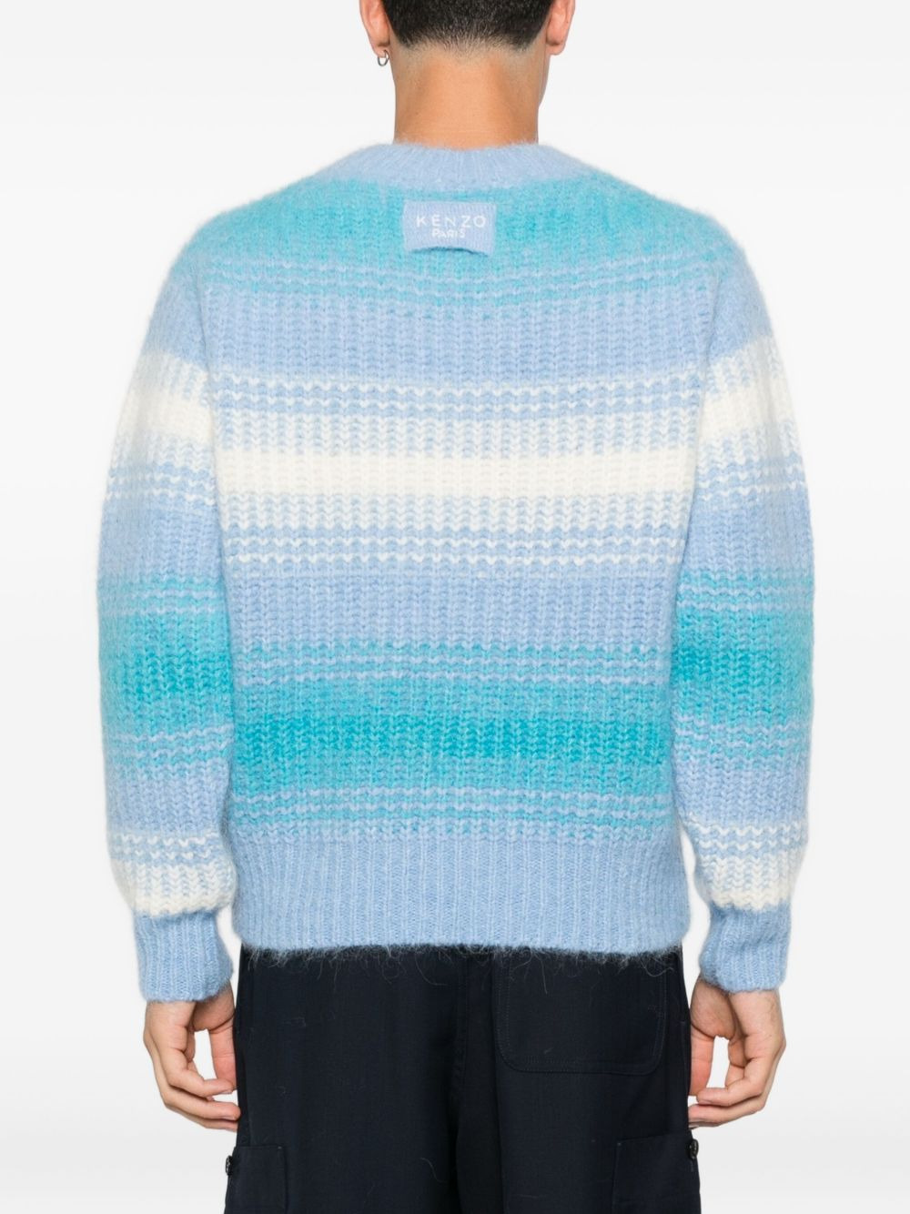 striped crew-neck jumper - 4