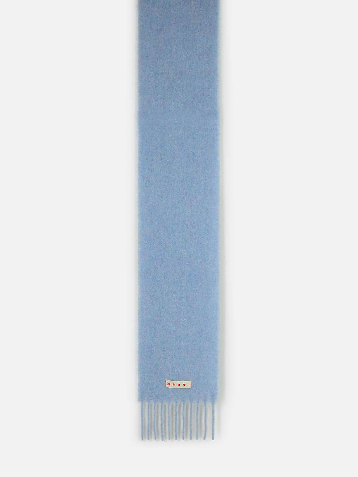 LIGHT BLUE ALPACA BLEND SCARF - 2