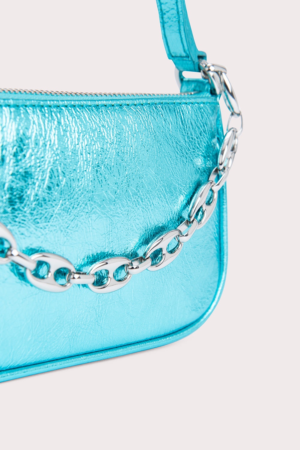 Mini Rachel Aquamarine Metallic Leather - 5