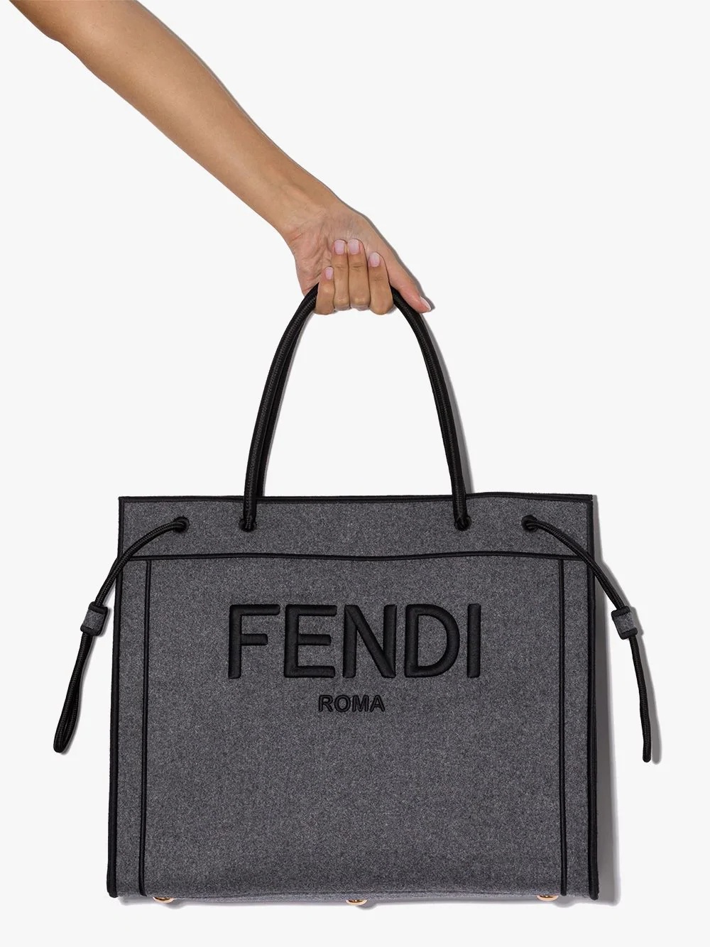 Fendi logo-embroidered tote bag - 4