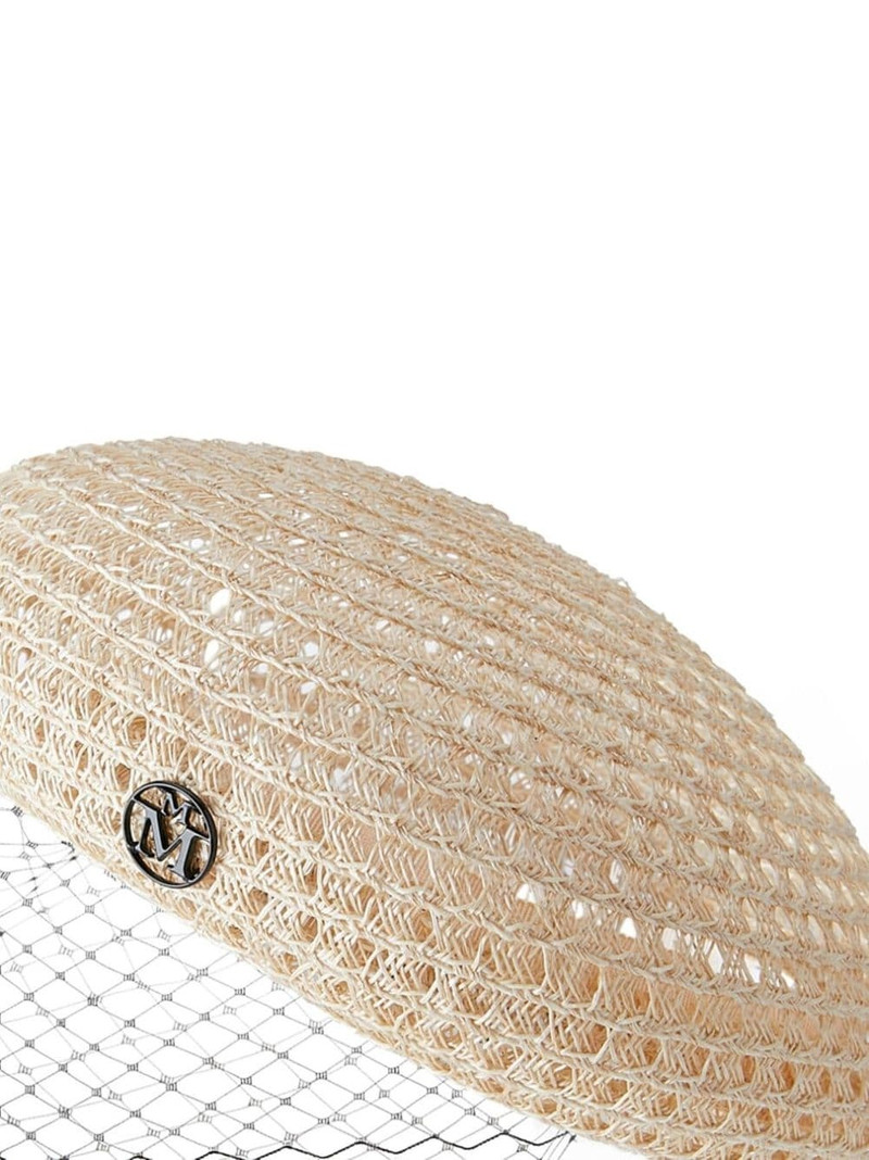 MAISON MICHEL Emily veil-embellished knitted berret outlook