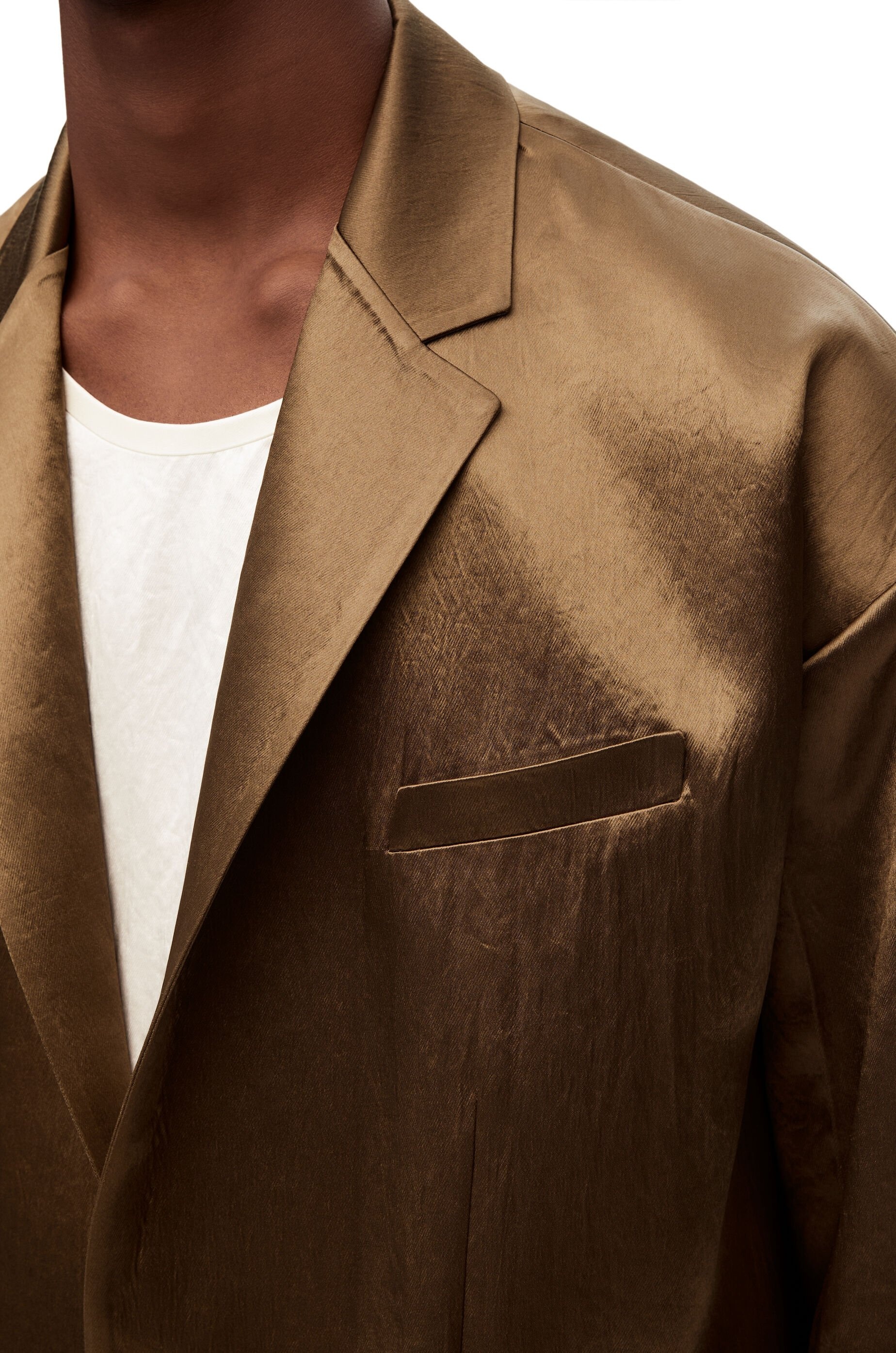 Single breasted jacket in technical satin - 5