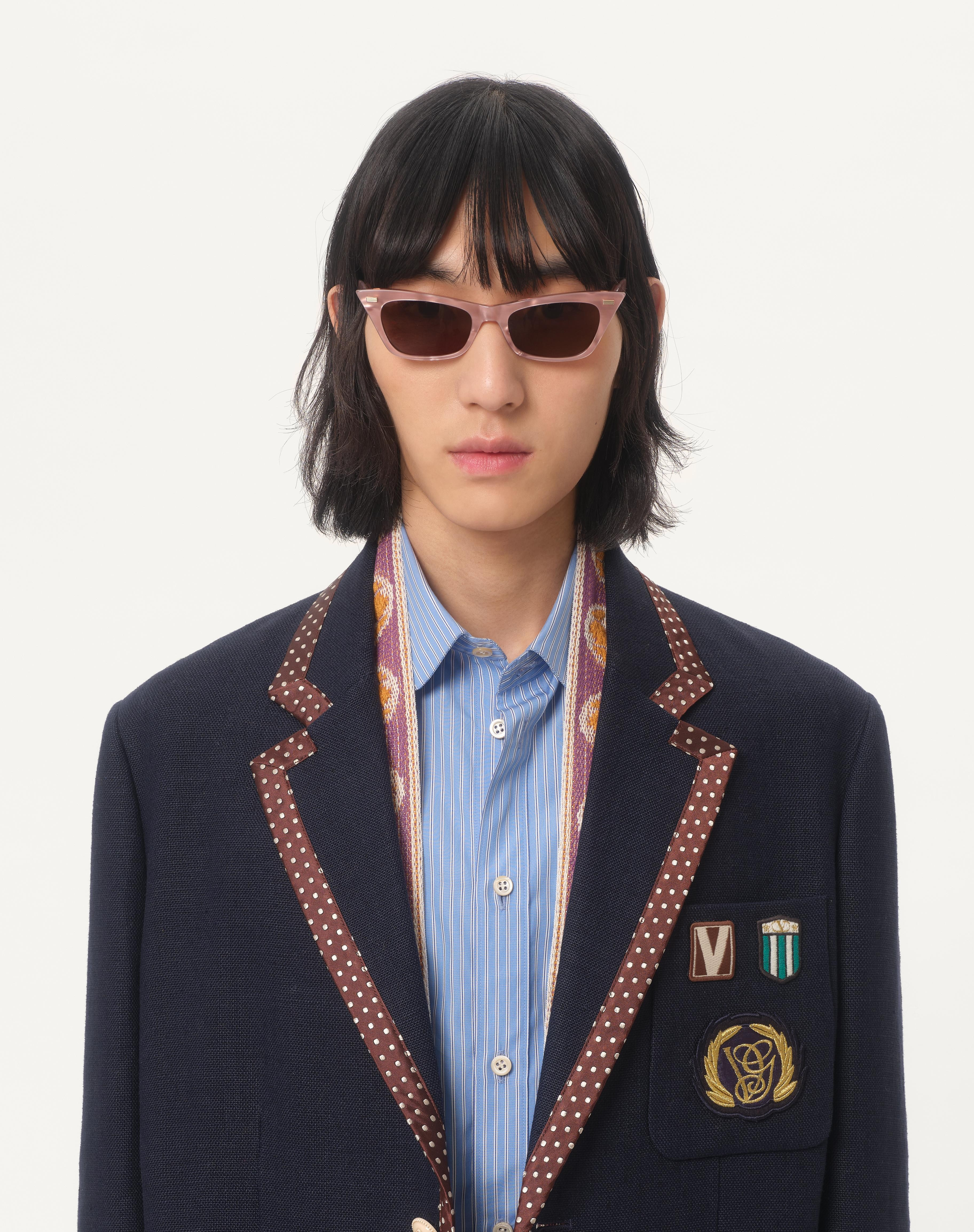 SINGLE-BREASTED LINEN JACKET WITH BEADED EMBROIDERY AND PATCHES - 4