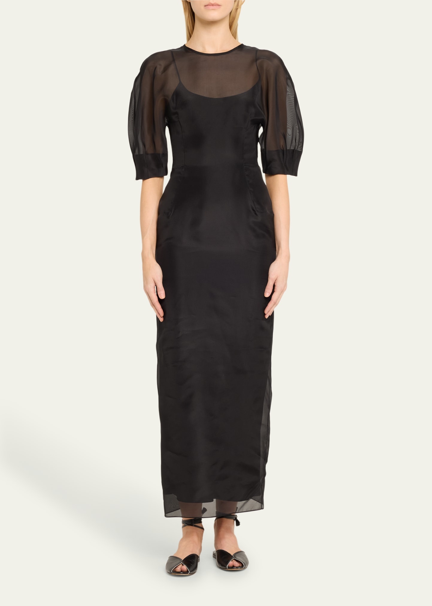 Coretta Sheer Organza Midi Dress - 2