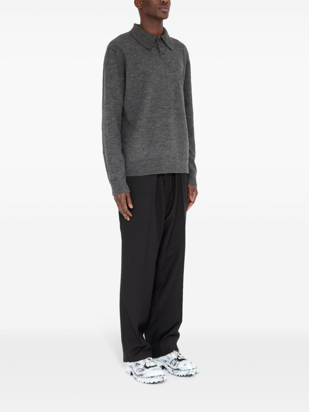 wool polo shirt - 3