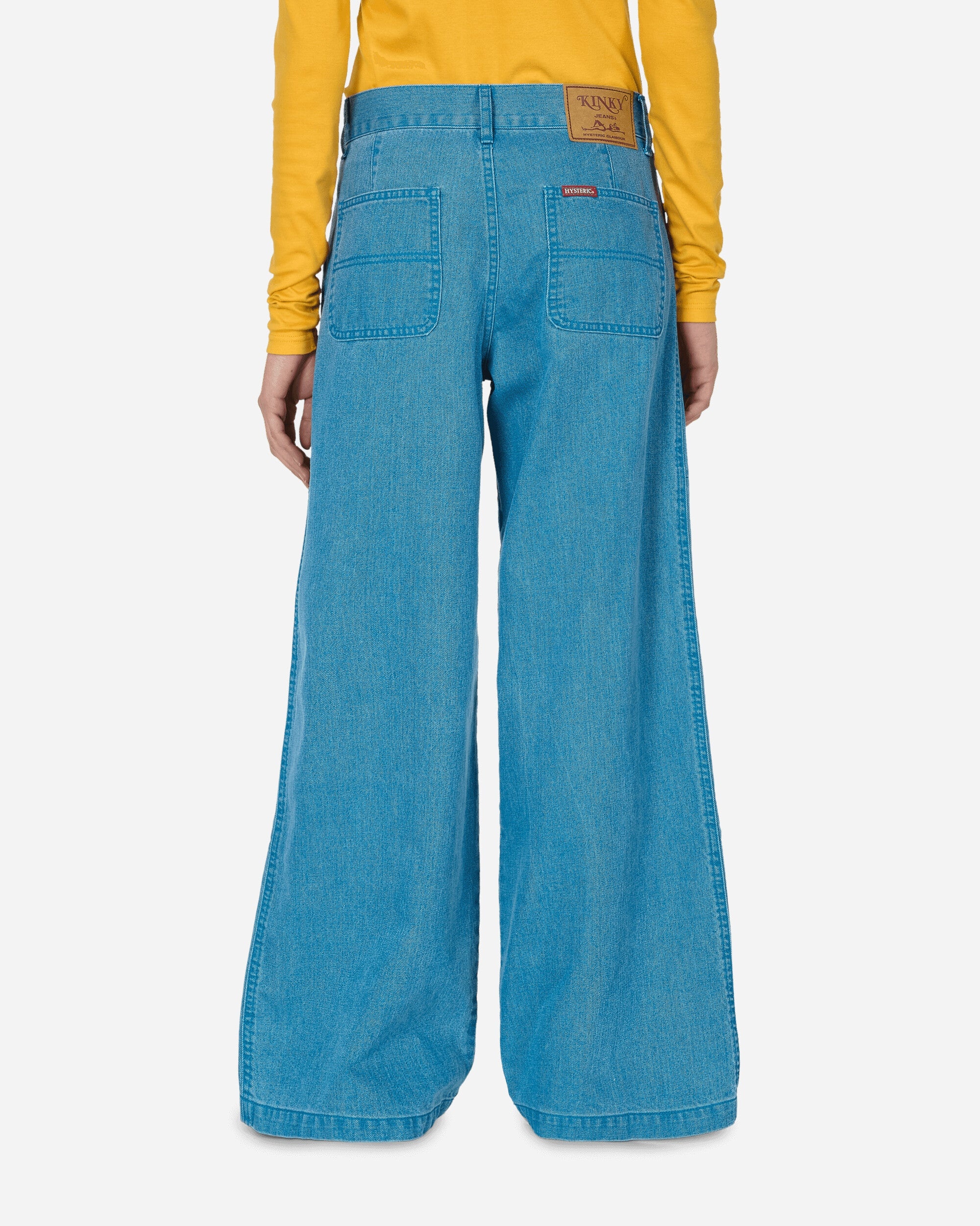 Colored Denim Wide Pants Blue - 3