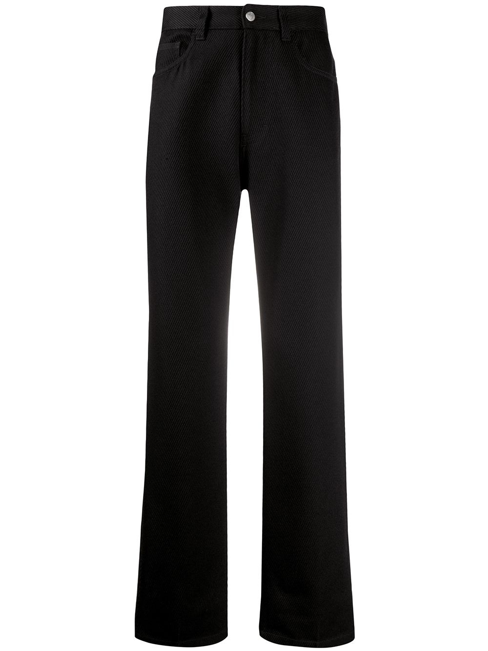 straight fit ribbed trousers - 1