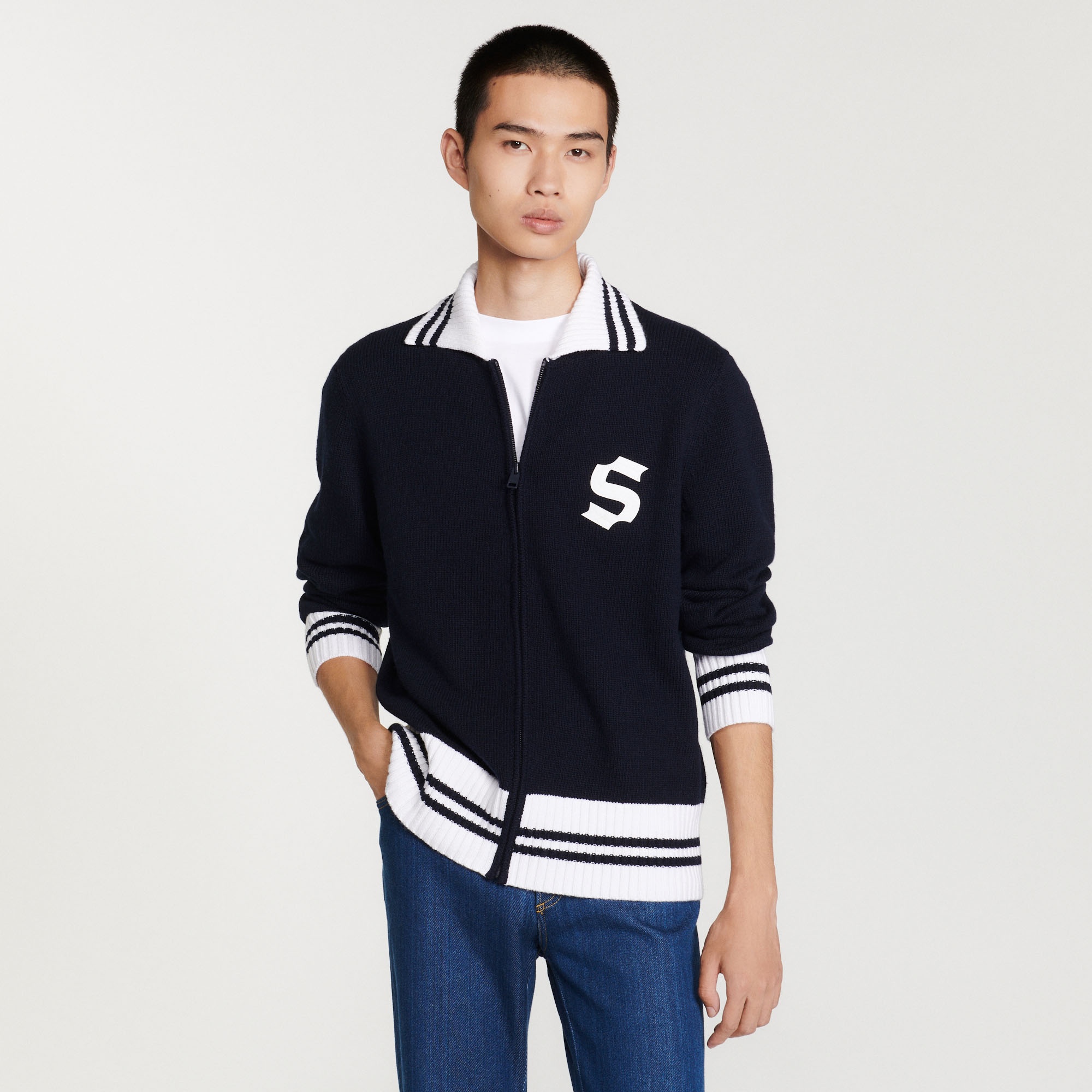 Two-tone knitted cardigan - 2