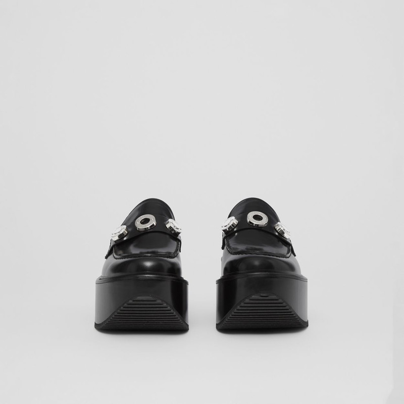 로고 세부사항 가죽 플랫폼 Loafers 4