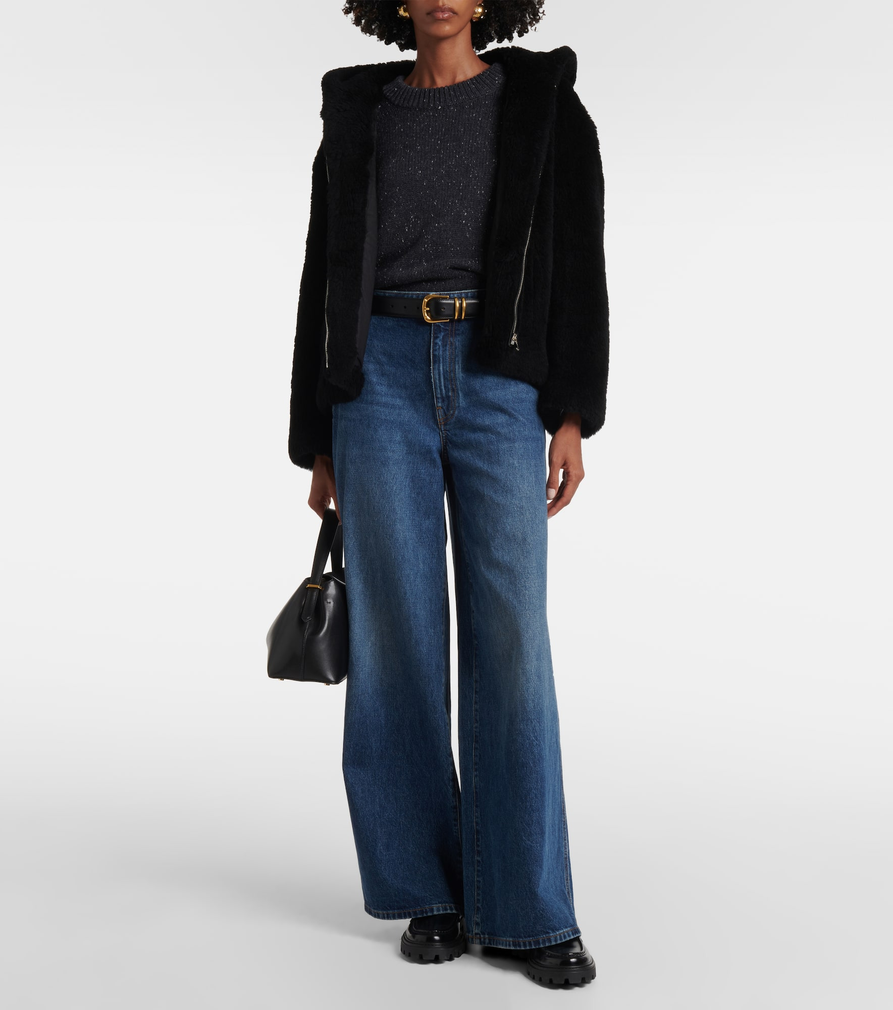 Wool faux fur hoodie - 2