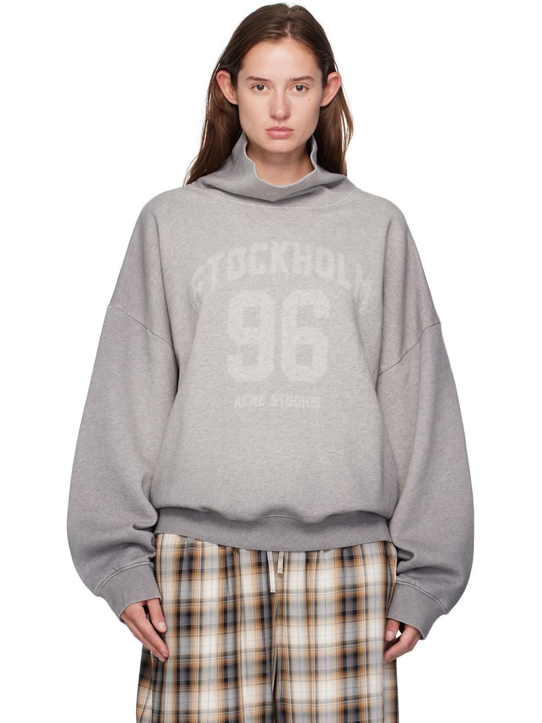 Gray High-Neck Turtleneck - 1