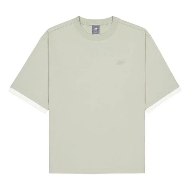 New Balance NB Logo Crewneck T-Shirt 'Olivine' AMT42314-OVN - 1