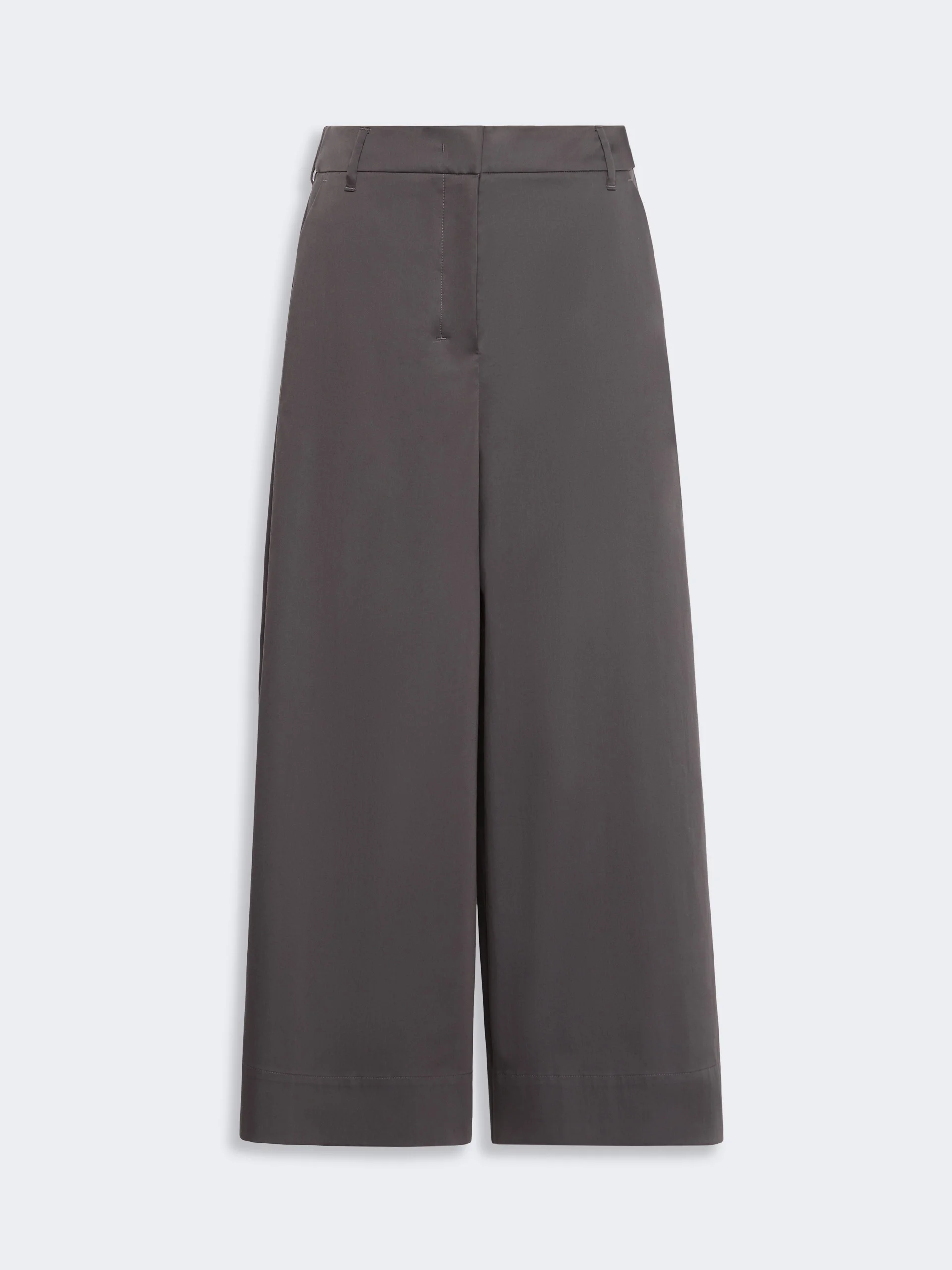 DESTINO Wide trousers in cotton satin - DARK GREY - 1