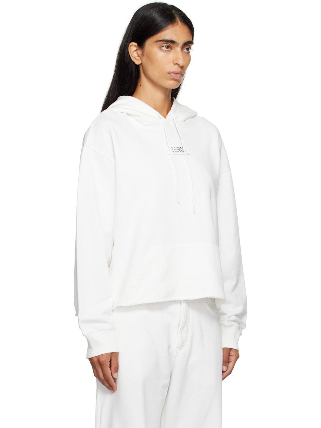 White Logo Patch Hoodie - 2
