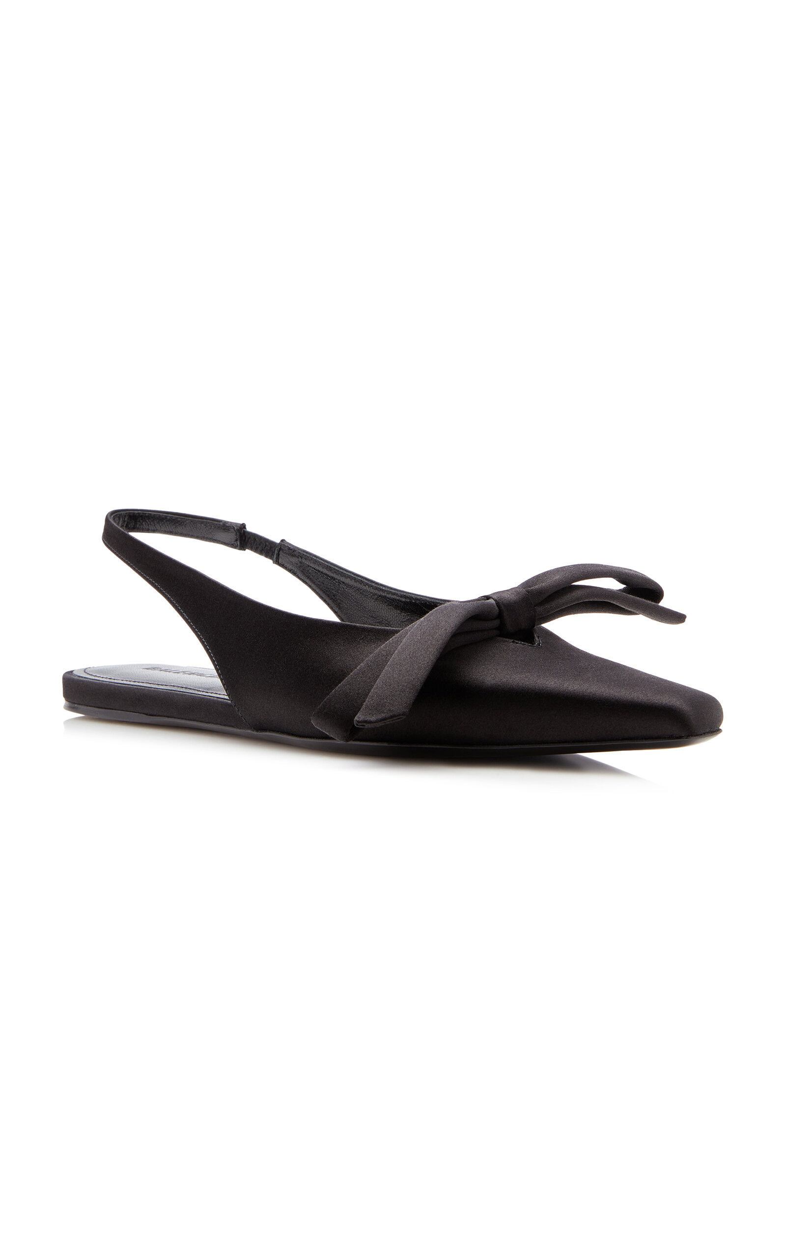 Nano Bow-Detailed Satin Slingback Pumps black - 2