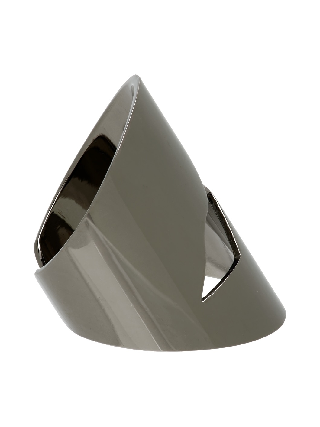 Gunmetal Logo Motif Ring - 5