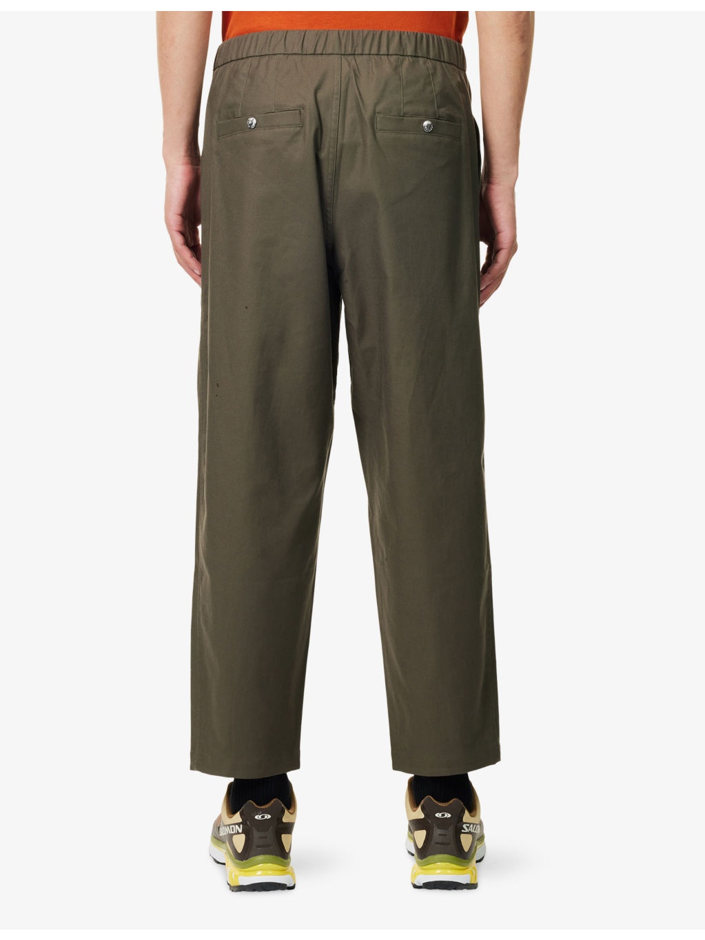 Belted Tapered-Leg Cotton Trousers - 4