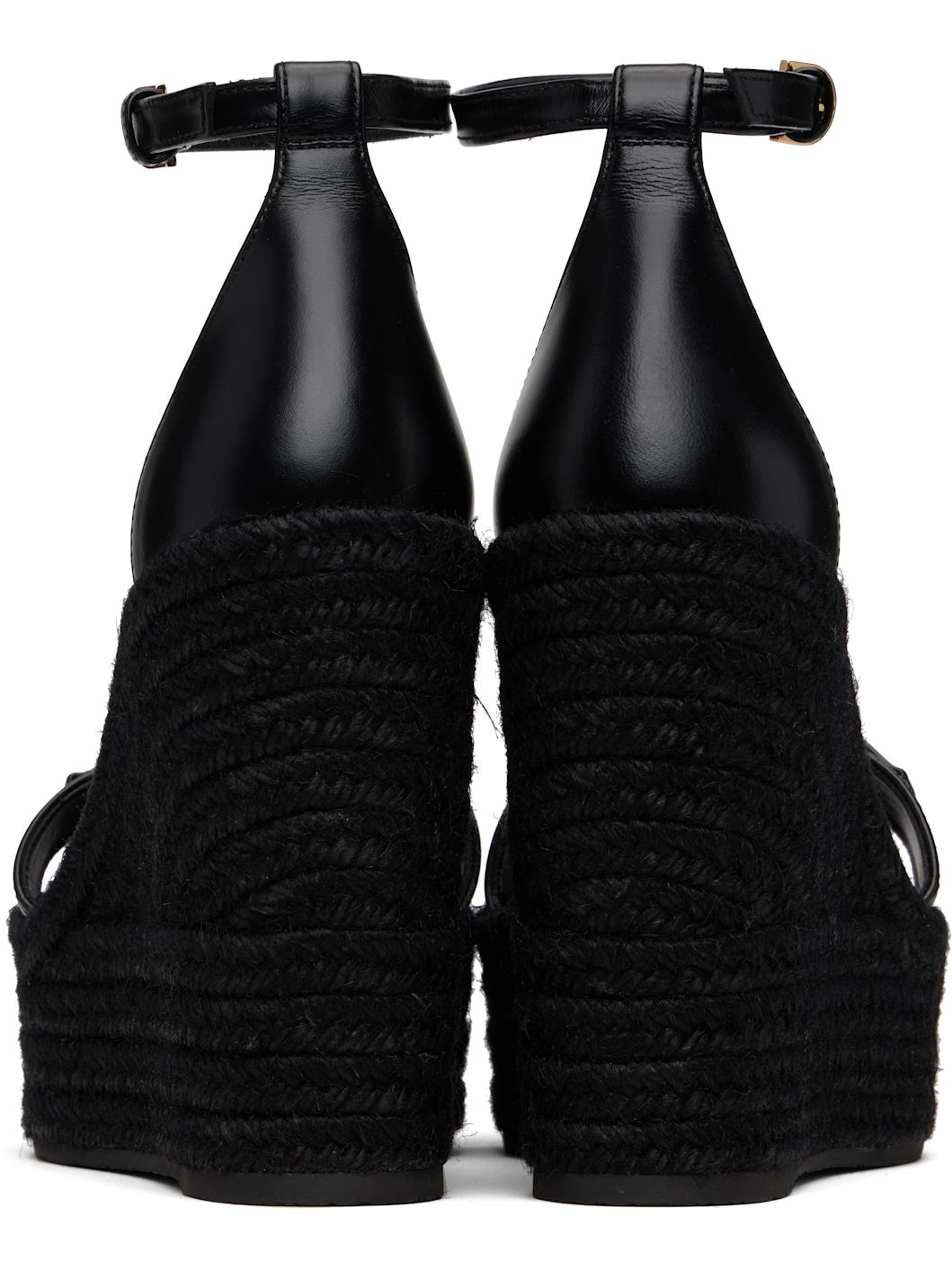 Black Medusa '95 Leather Wedge Sandals - 2
