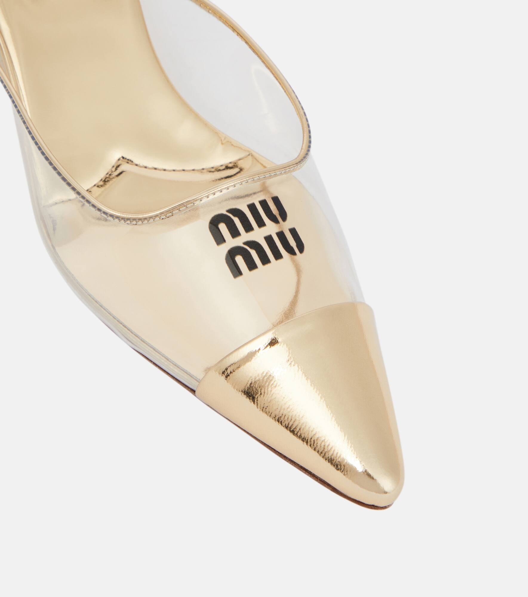 Logo leather and PVC mules - 6