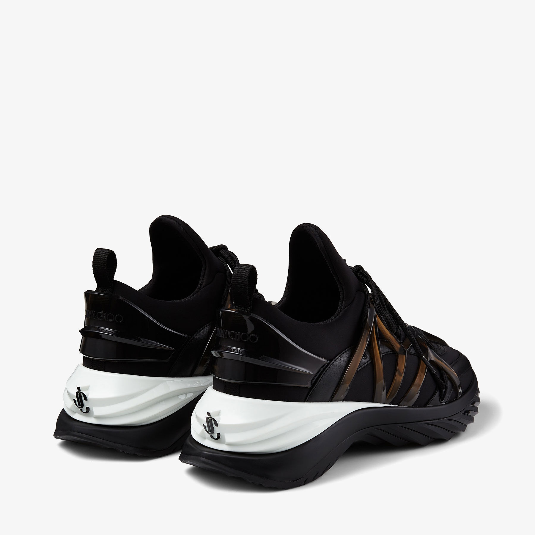 Cosmos/F
Black Leather and Neoprene Low-Top Trainers - 5