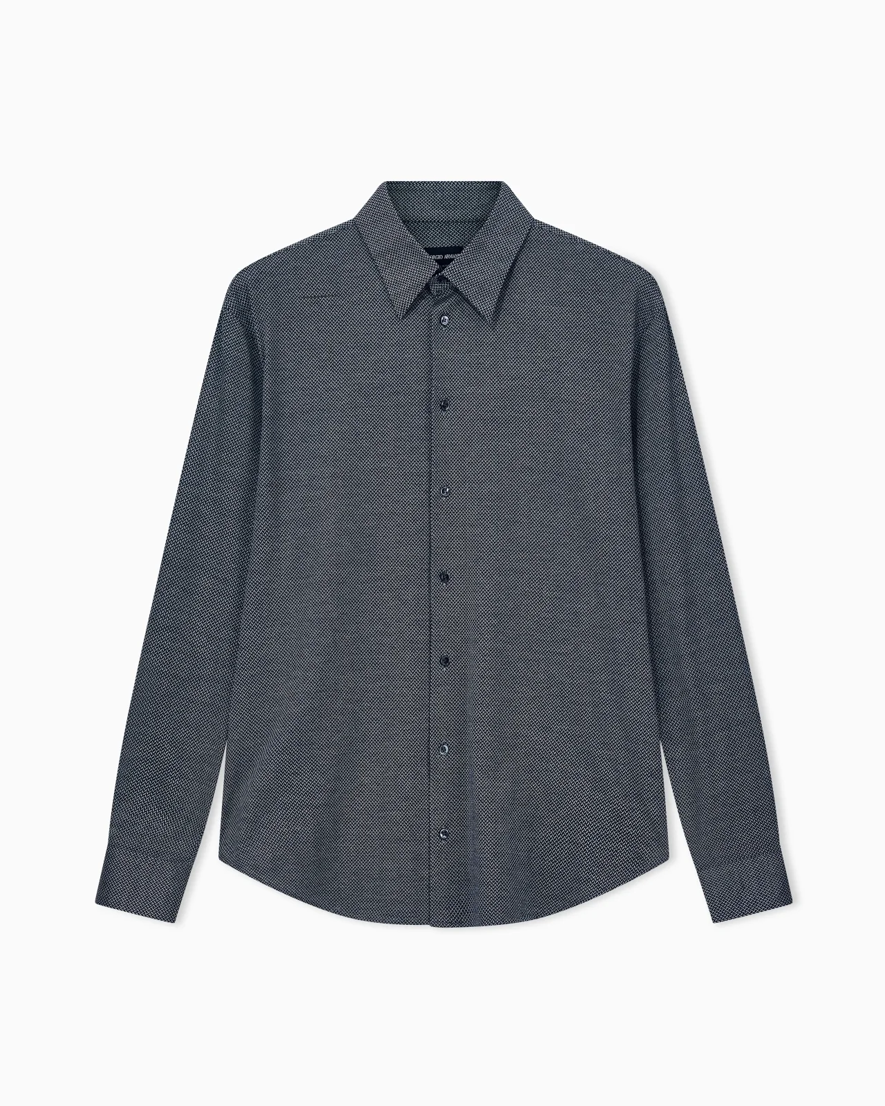 SHIRT REGULAR FIT IN MICRO JACQUARD COTTON JERSEY - 1
