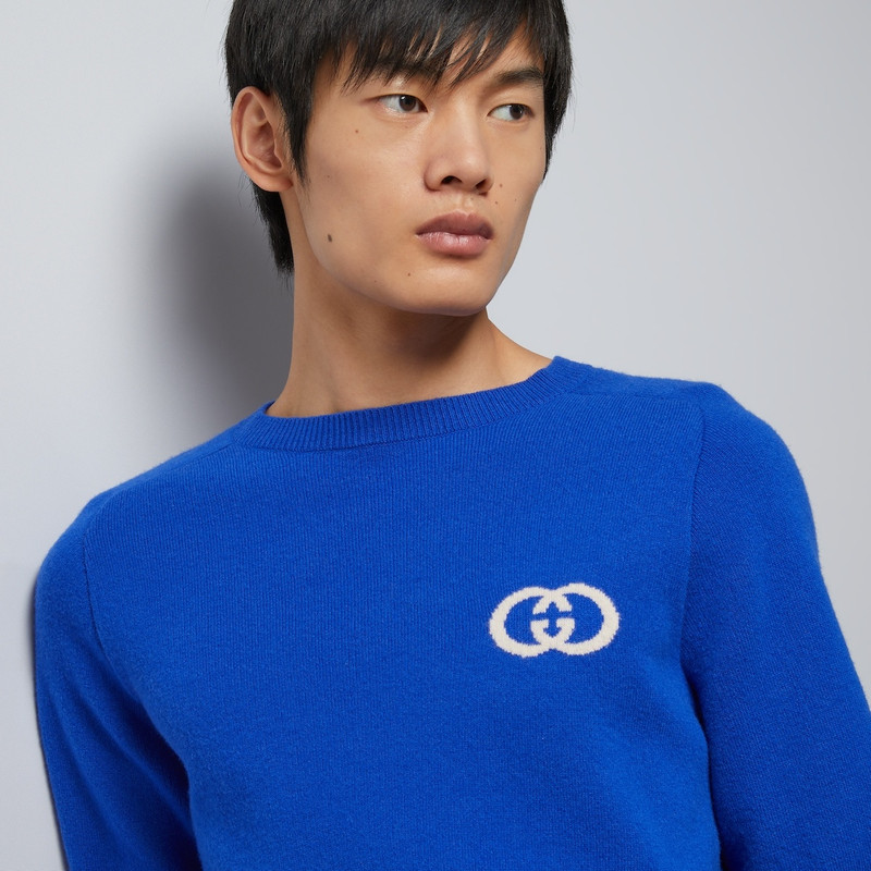 Knit wool sweater with Interlocking G 3