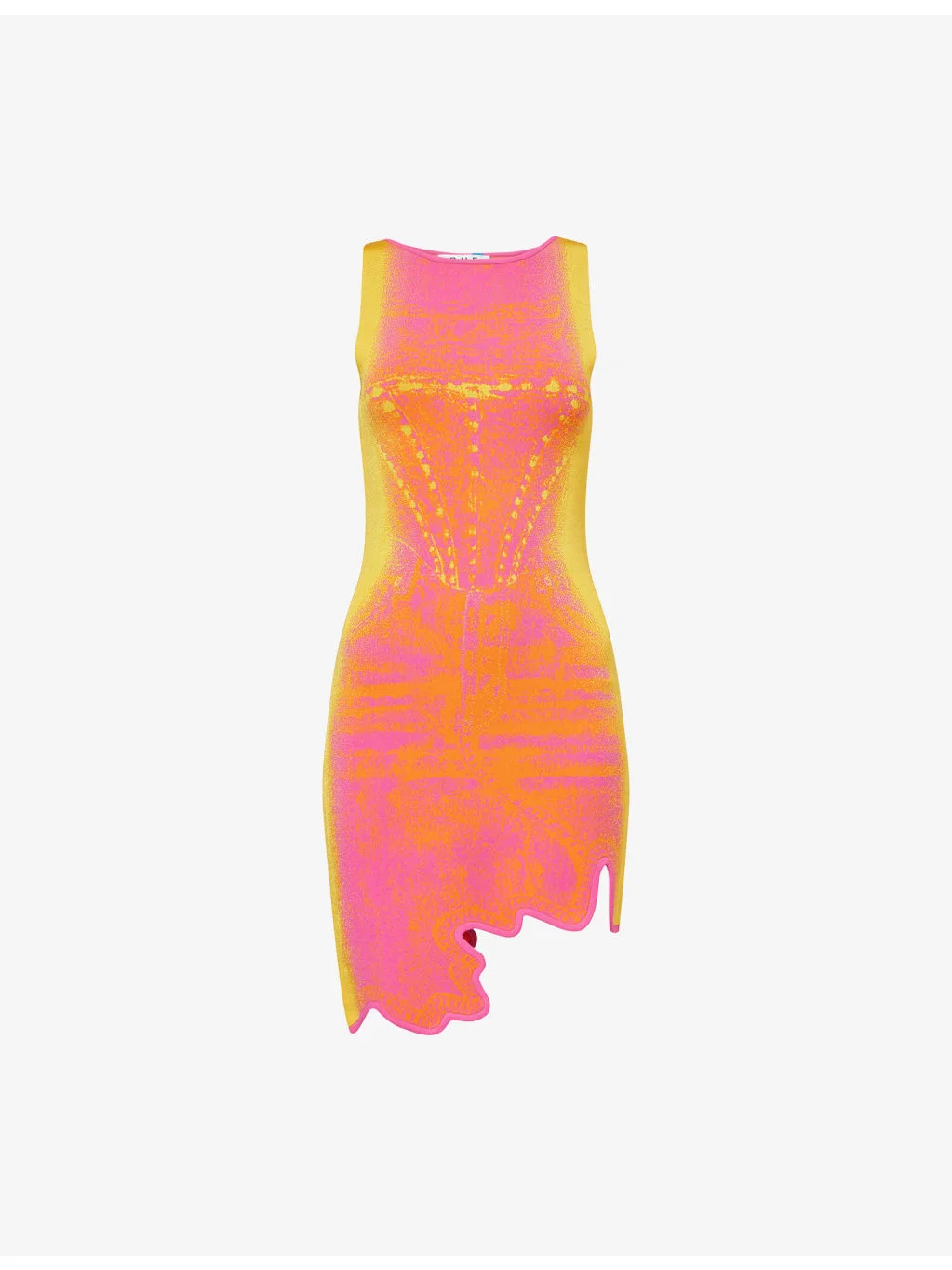 Hazel Scalloped-Hem Stretch-Knit Mini Dress - 1