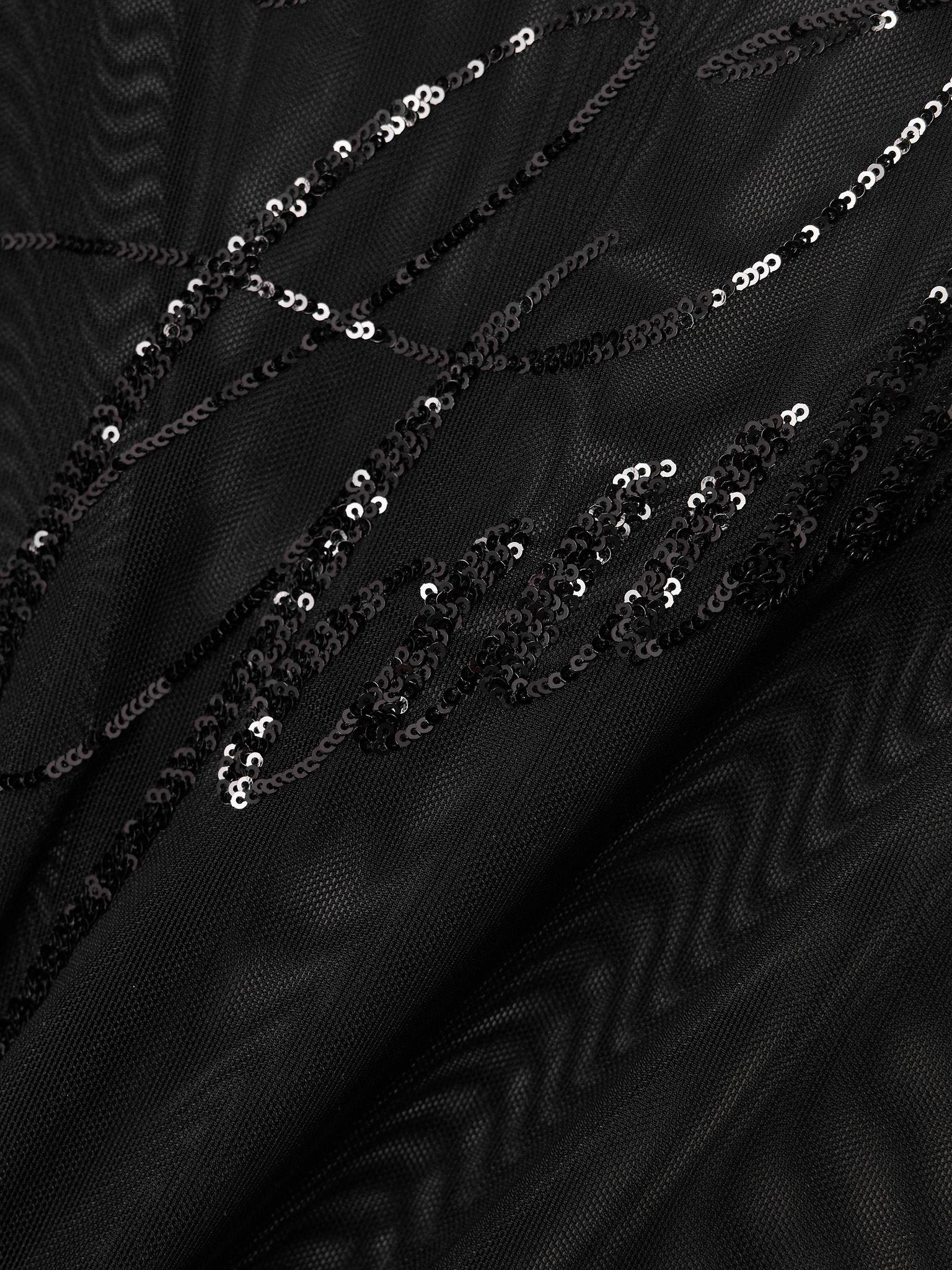 Sequin-embellished mesh top Black - 5