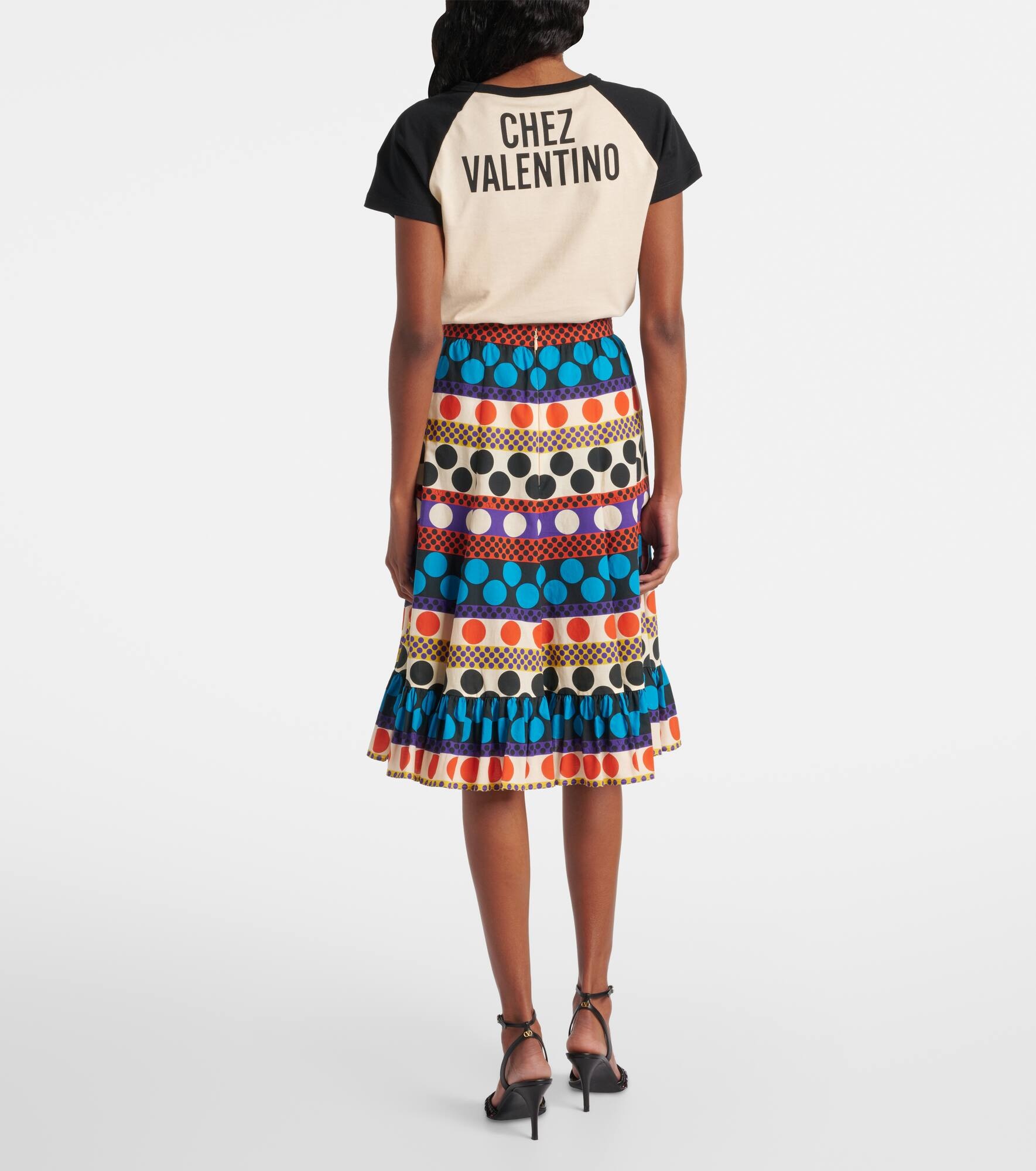 Printed cotton midi skirt - 3