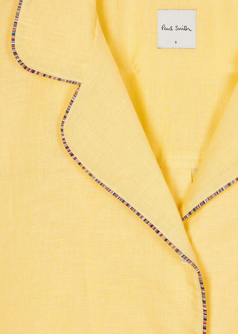 Paul Smith Women's Yellow 'Signature Stripe' Trim Pyjama Set outlook
