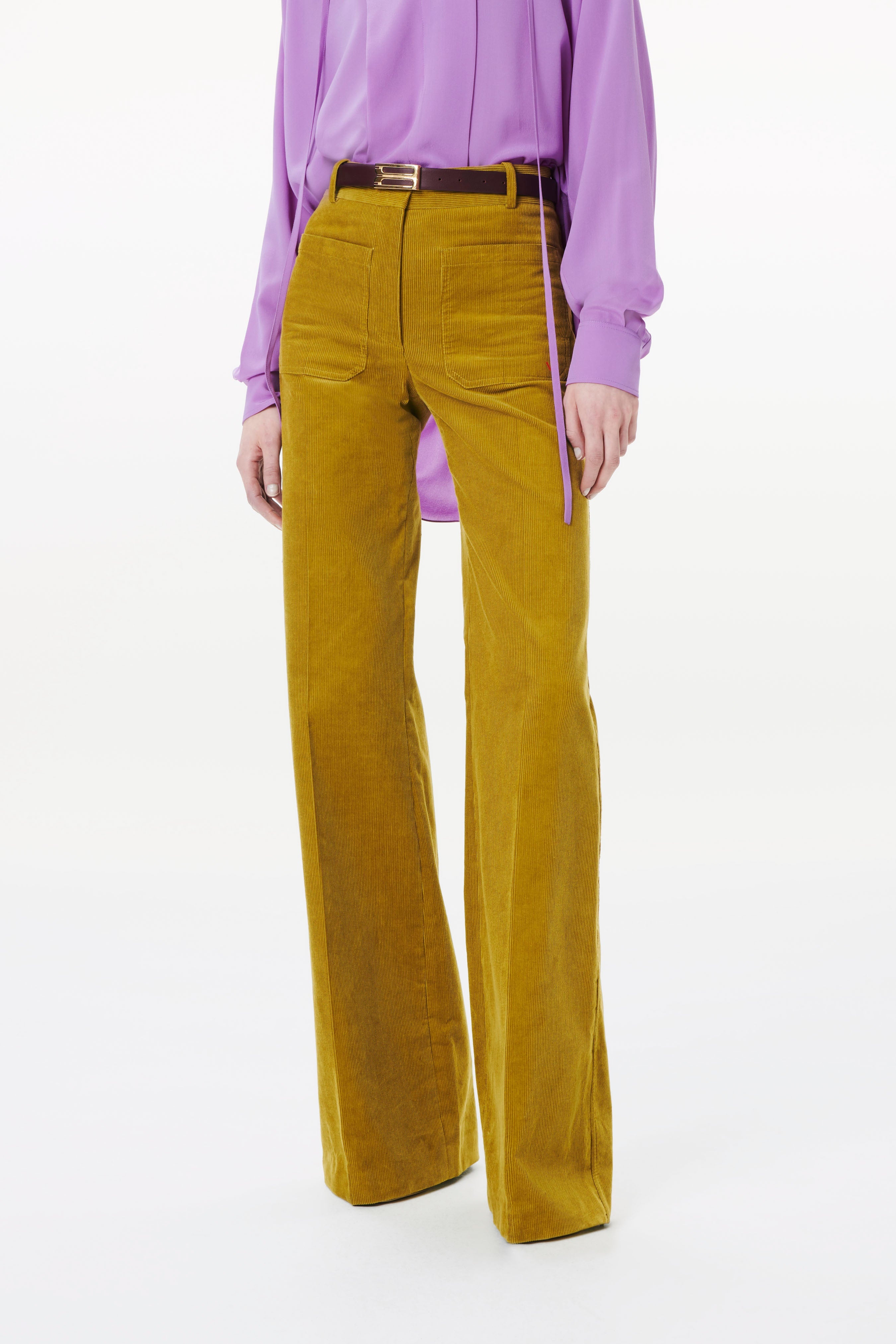 Corduroy Alina Trouser in Moss Green - 3