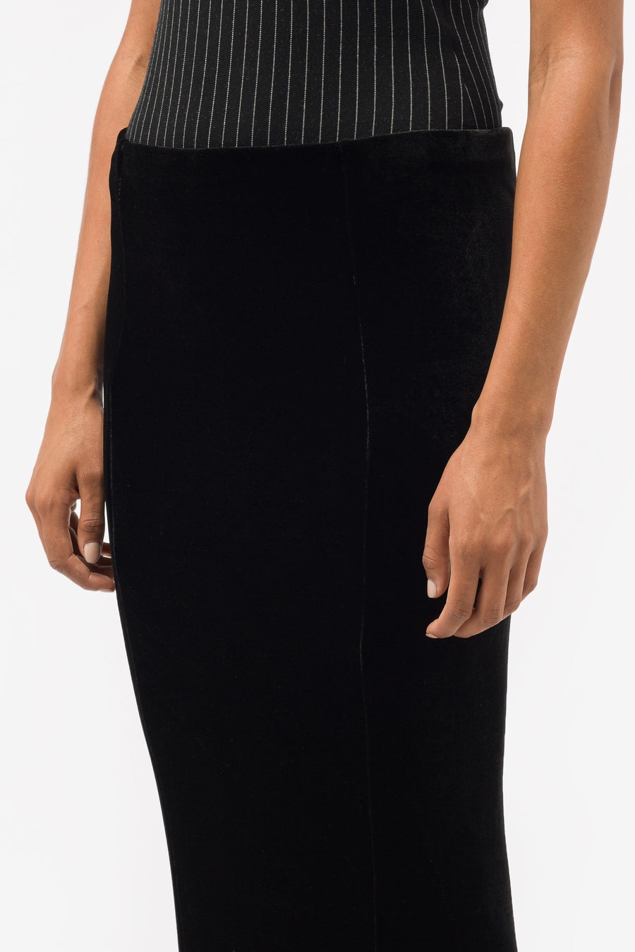 Maxi Velvet Skirt in Black - 4