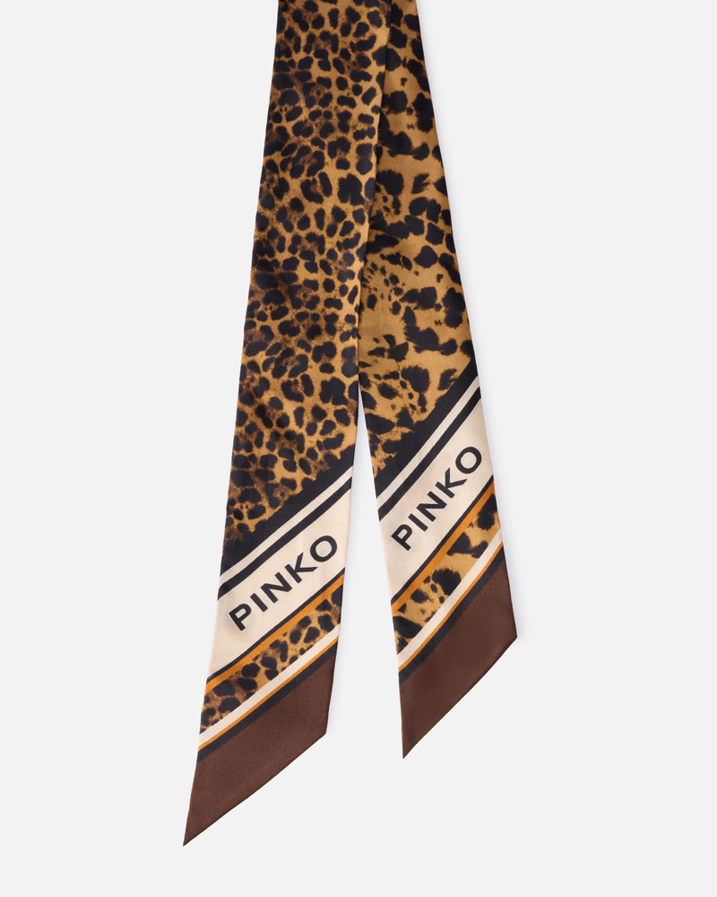 PINKO TWILLY SCARF WITH LEOPARD PRINT outlook