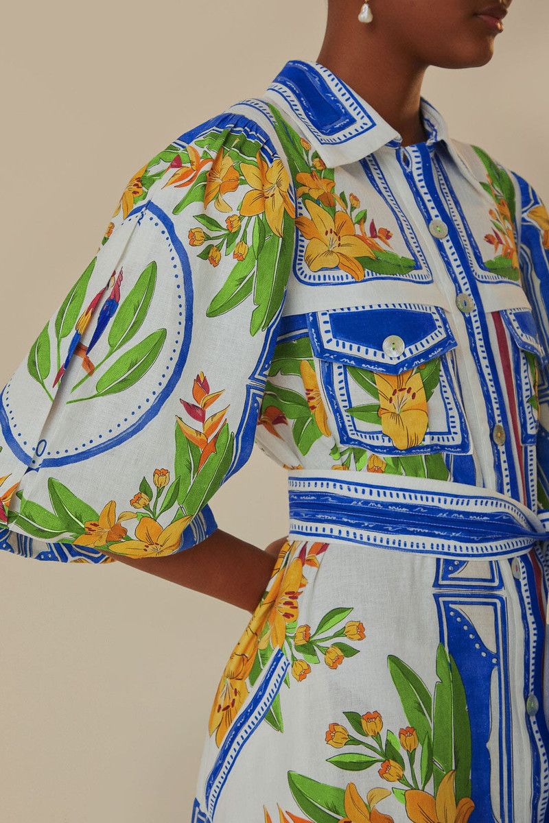 Off-White Tropical Destination Midi Dress 5