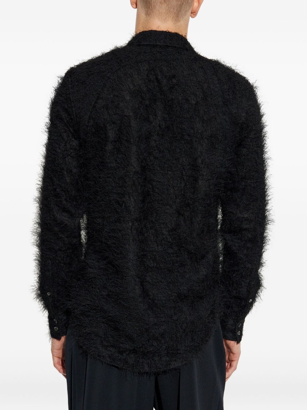 faux-fur long-sleeve shirt - 4
