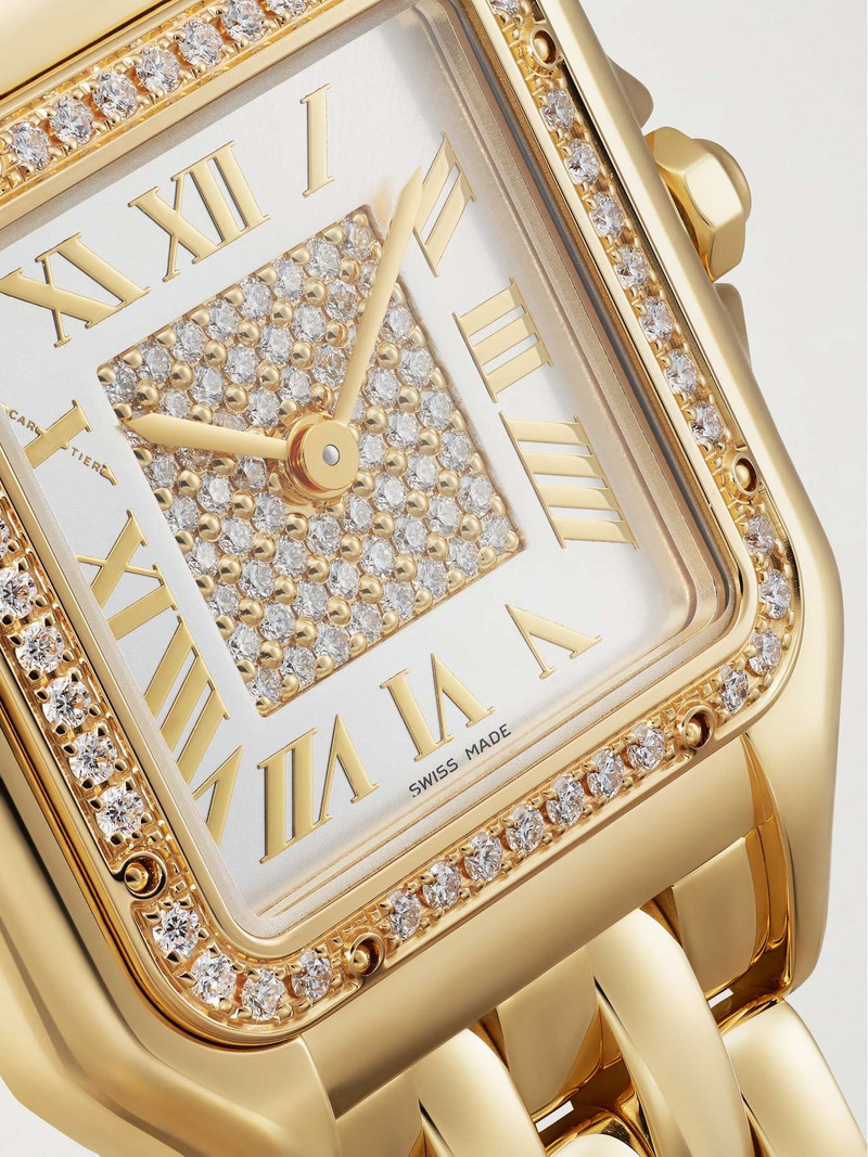 Panthère de Cartier medium 27mm 18-karat gold diamond watch White 5