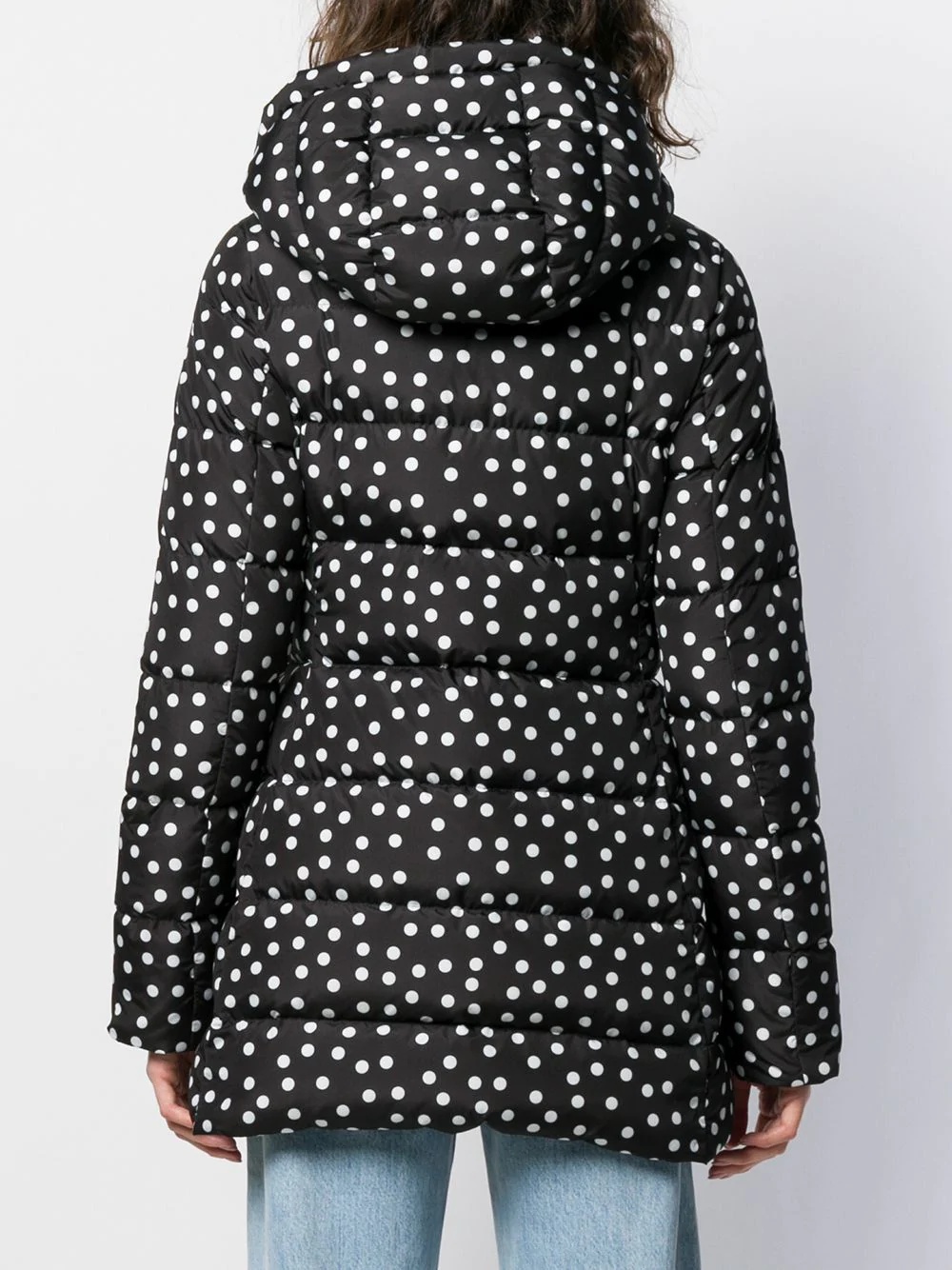 polka dot print padded coat - 4