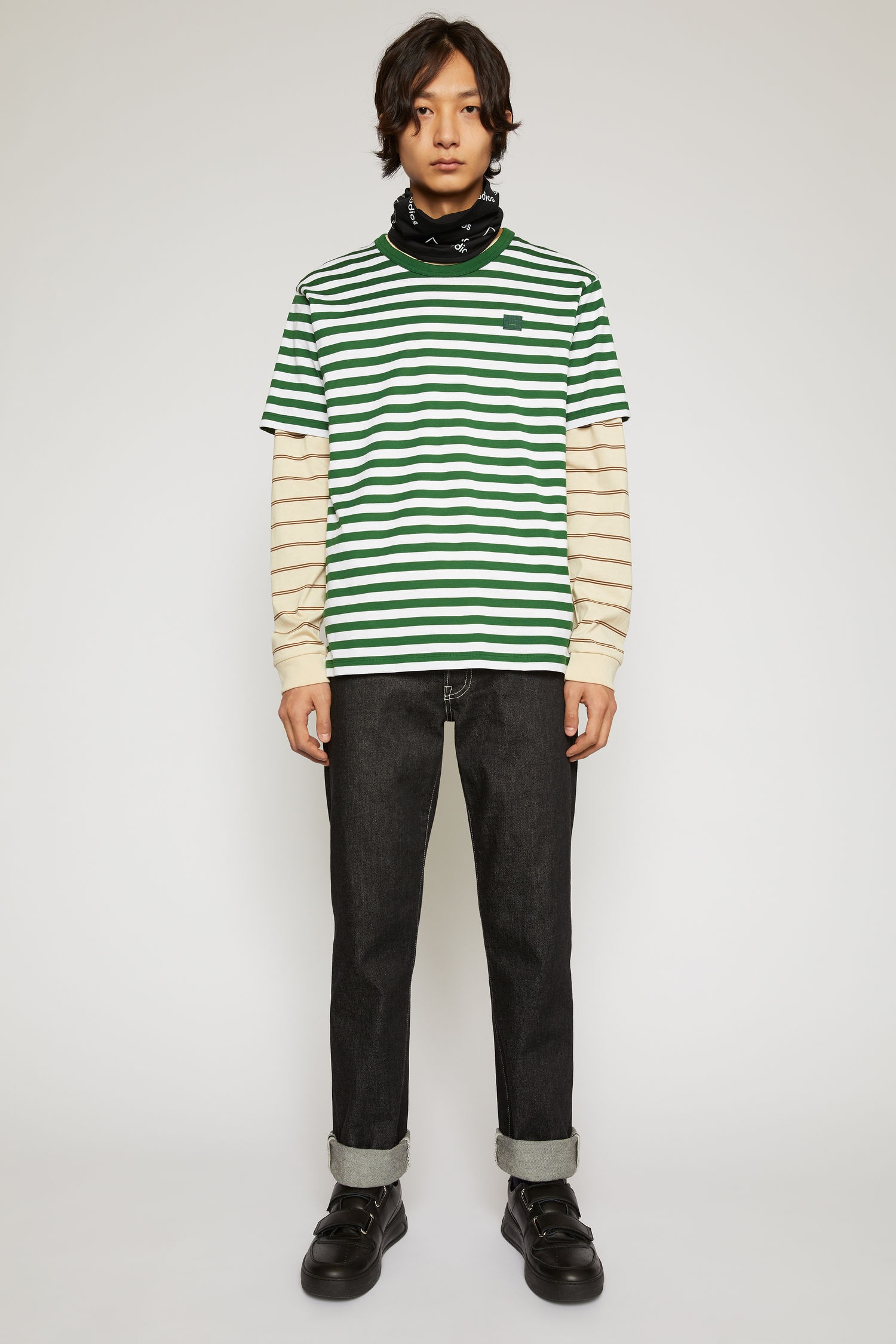 Classic fit striped t-shirt deep green - 2