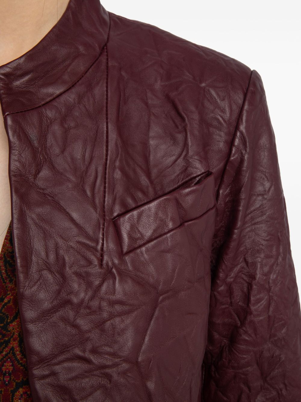 crumpled leather jacket - 5