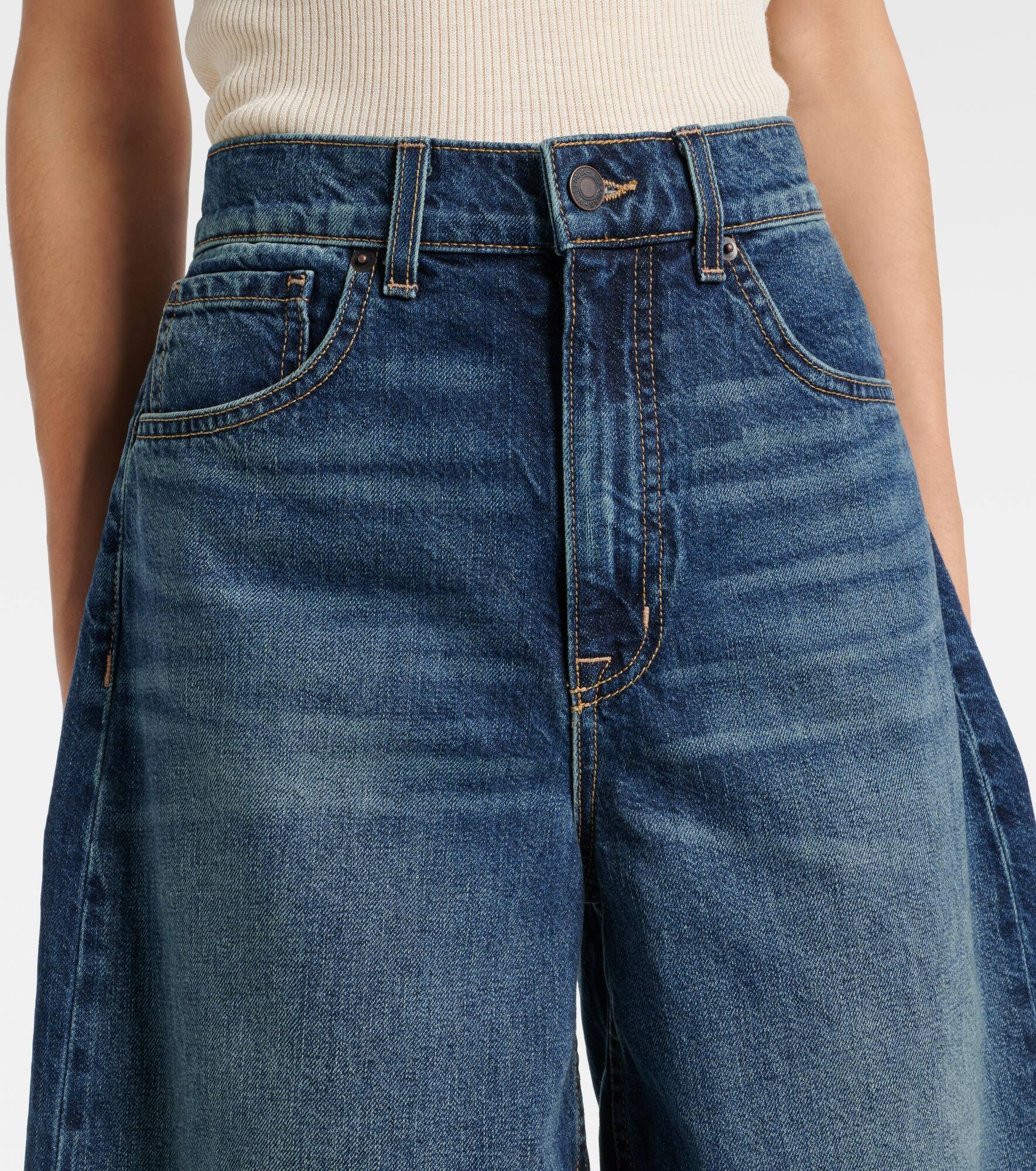 High-rise denim shorts - 4