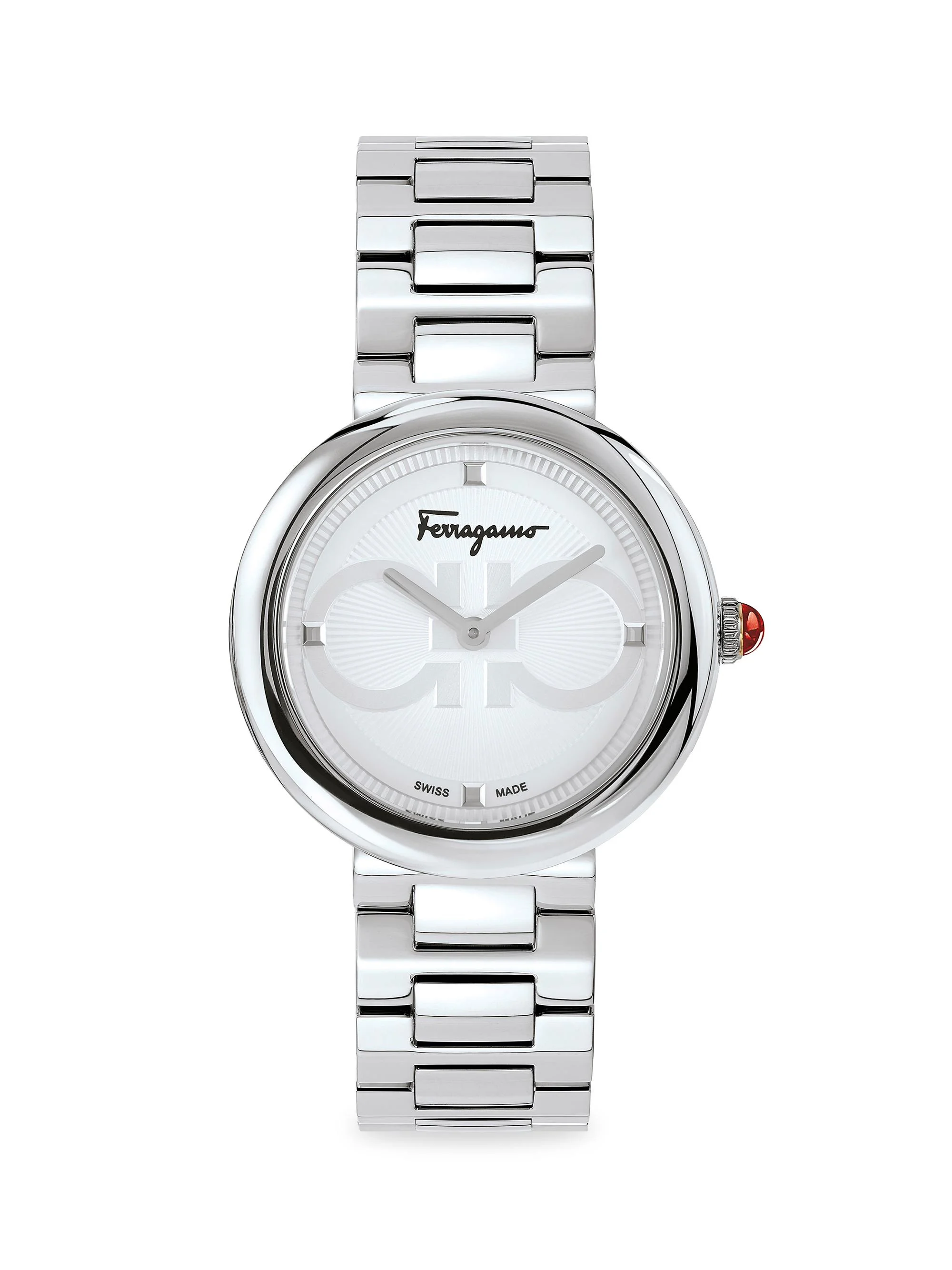 Men's Ferragamo Chic Stainless Steel Bracelet Watch - Silver - 1