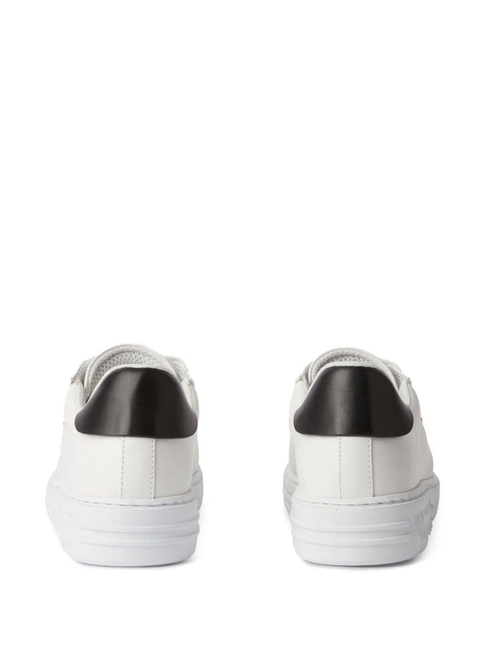 logo-embossed leather sneakers - 3