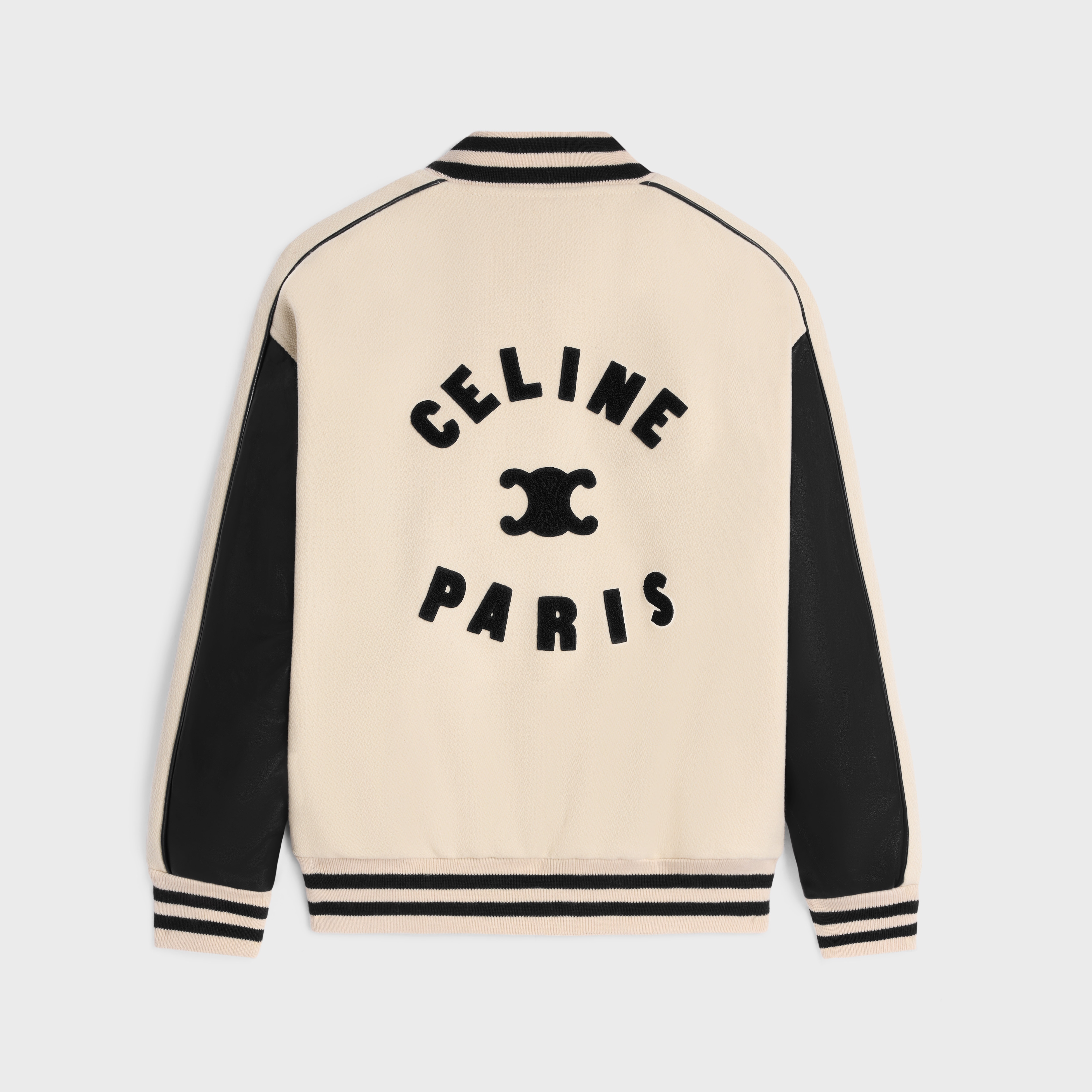 triomphe teddy jacket in textured wool - 2