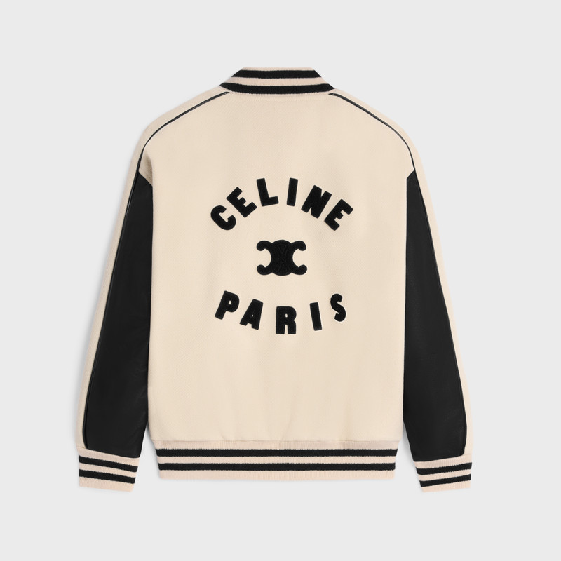 CELINE triomphe teddy jacket in textured wool outlook