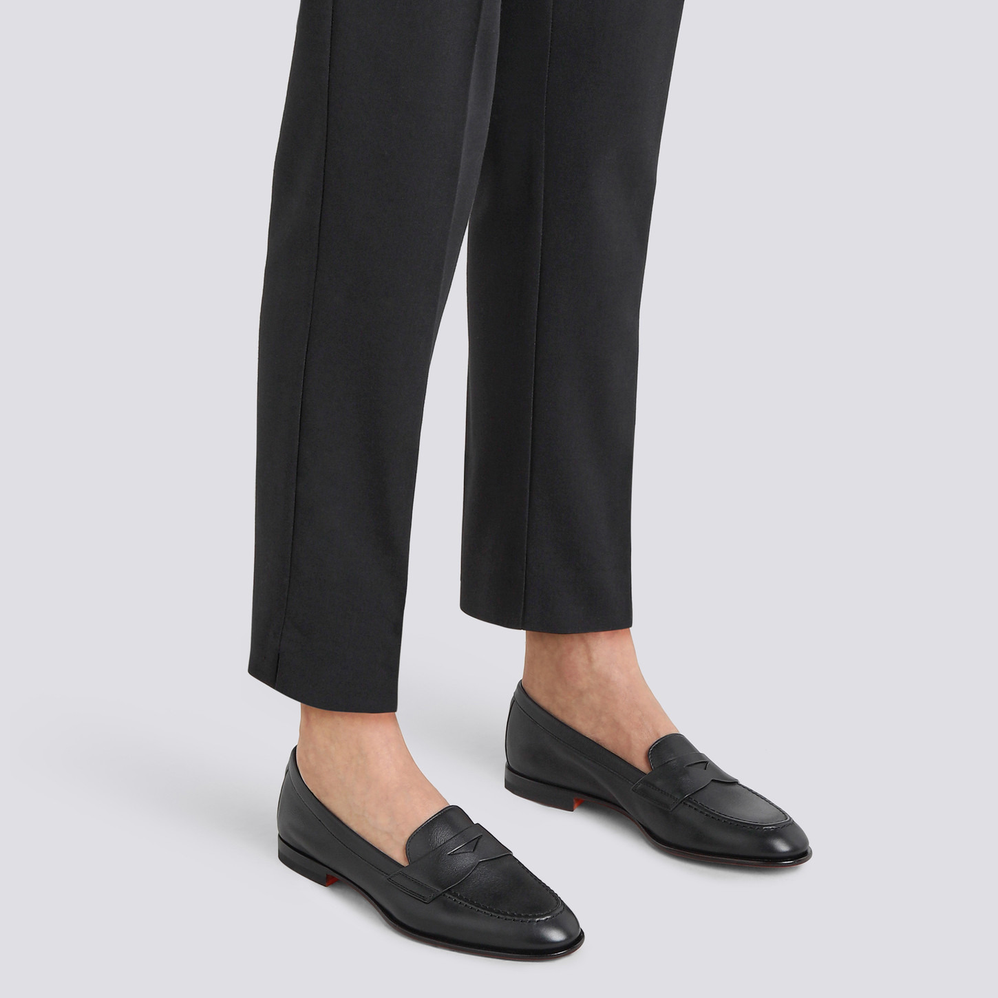 Women’s black leather penny loafer - 2