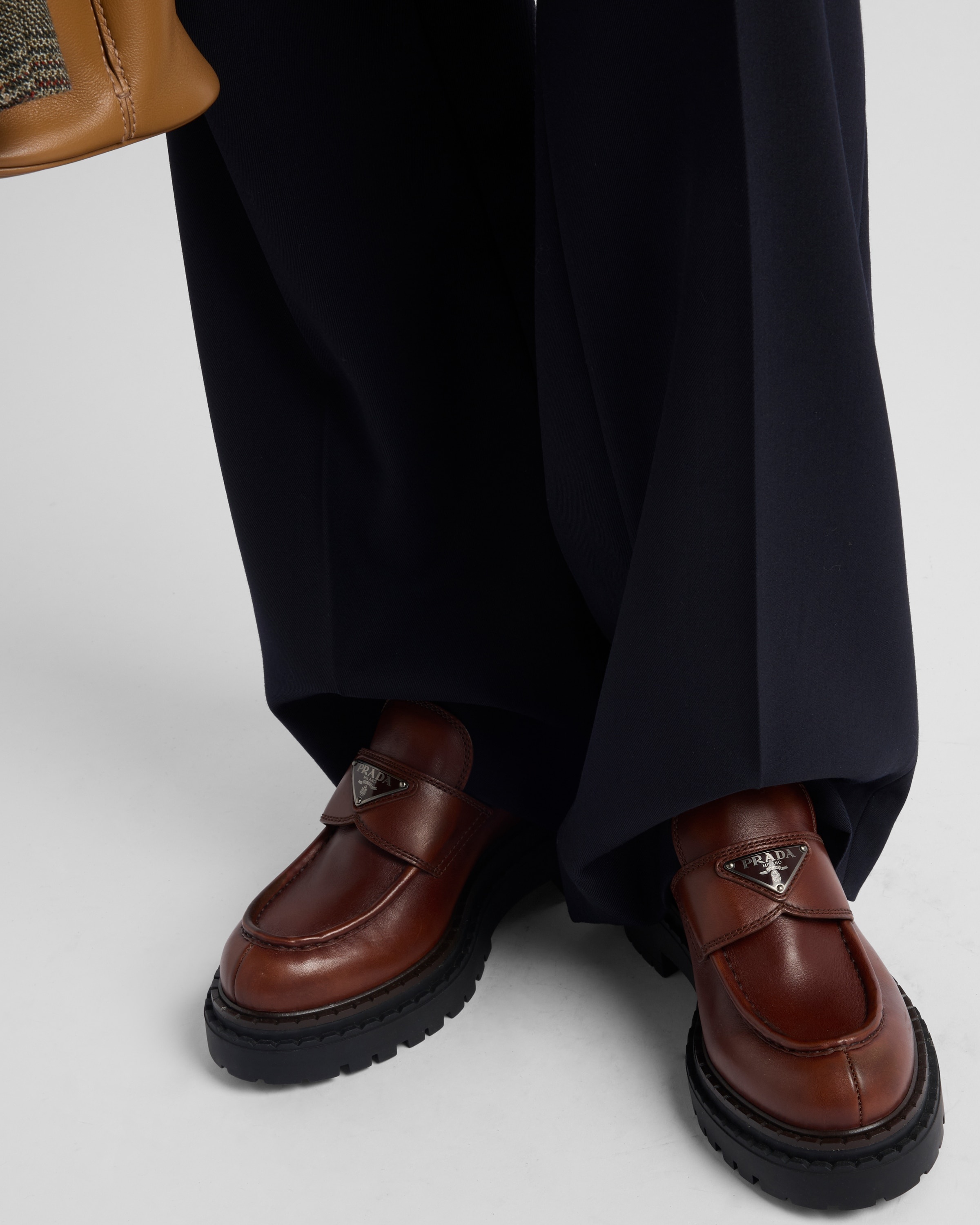 Double Chocolate leather loafers - 3