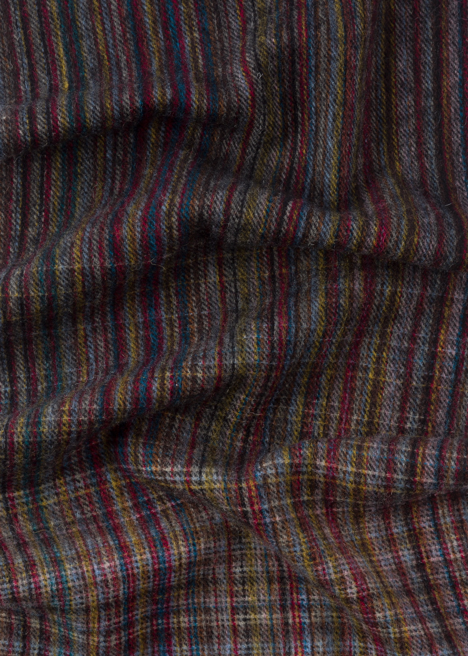 Mixed-Stripe and Check Wool Scarf - 2